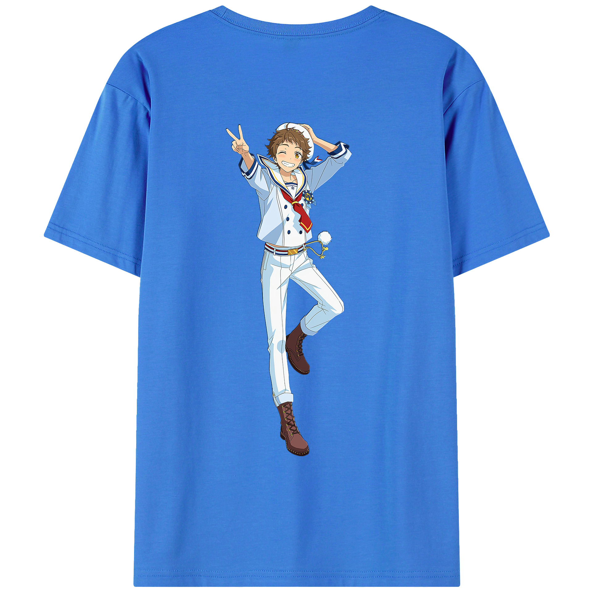 （画像用） あんさんぶるスターズ! Ensemble Stars 綿100％ メンズ半袖Tシャツ（バックプリント） 通気性