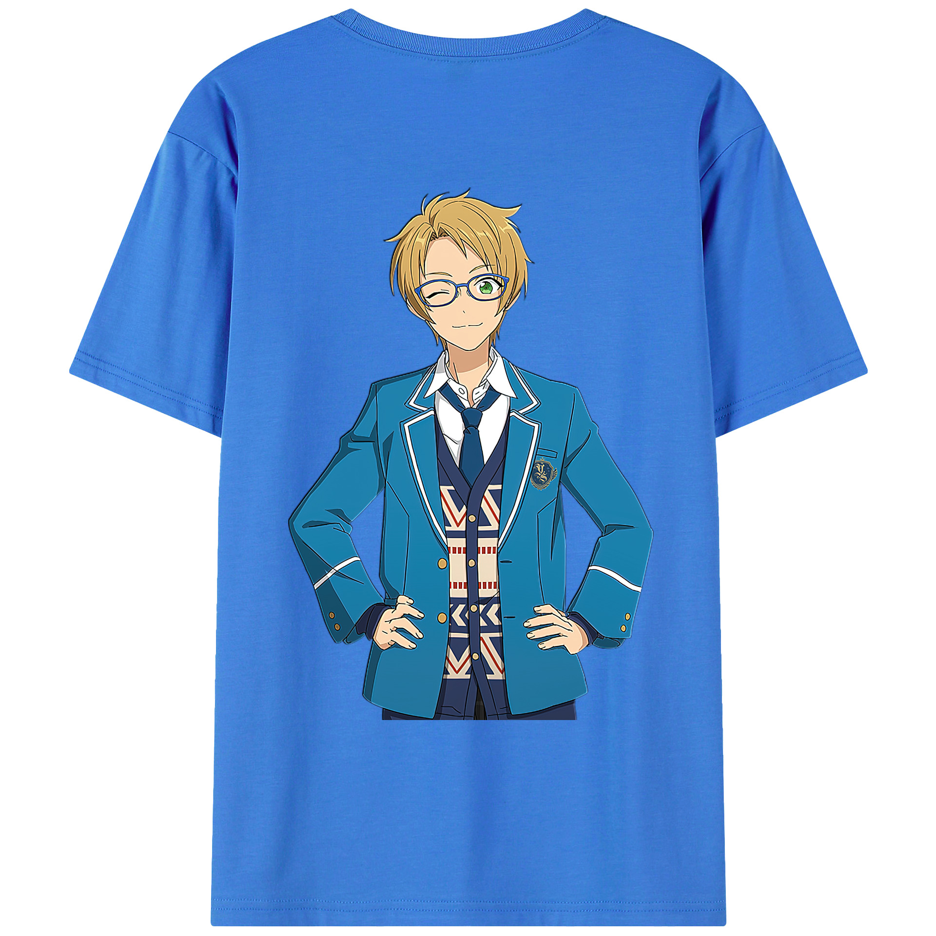 （画像用） あんさんぶるスターズ! Ensemble Stars 綿100％ メンズ半袖Tシャツ（バックプリント） 通気性