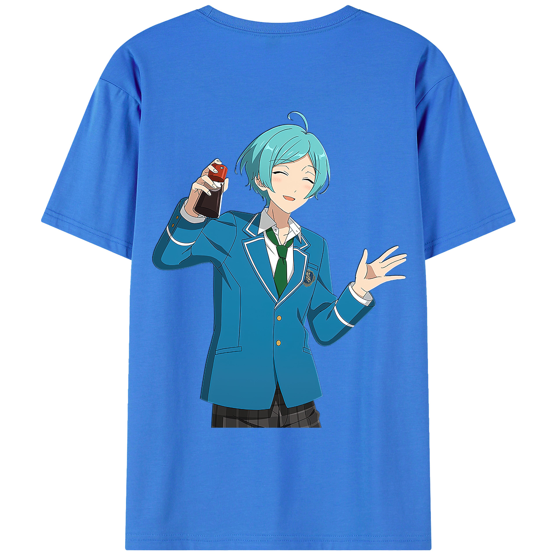 （画像用） あんさんぶるスターズ! Ensemble Stars 綿100％ メンズ半袖Tシャツ（バックプリント） 通気性