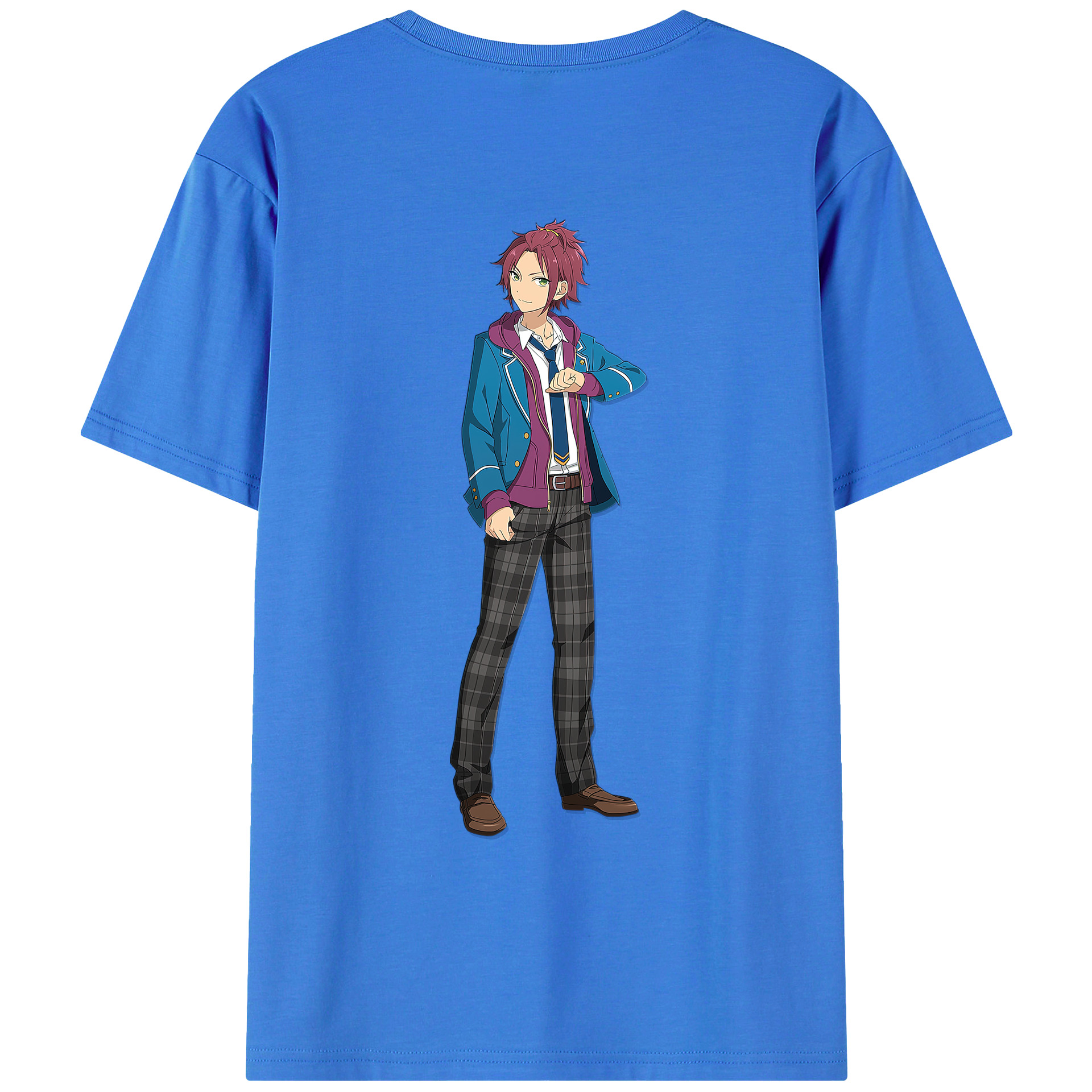 （画像用） あんさんぶるスターズ! Ensemble Stars 綿100％ メンズ半袖Tシャツ（バックプリント） 通気性