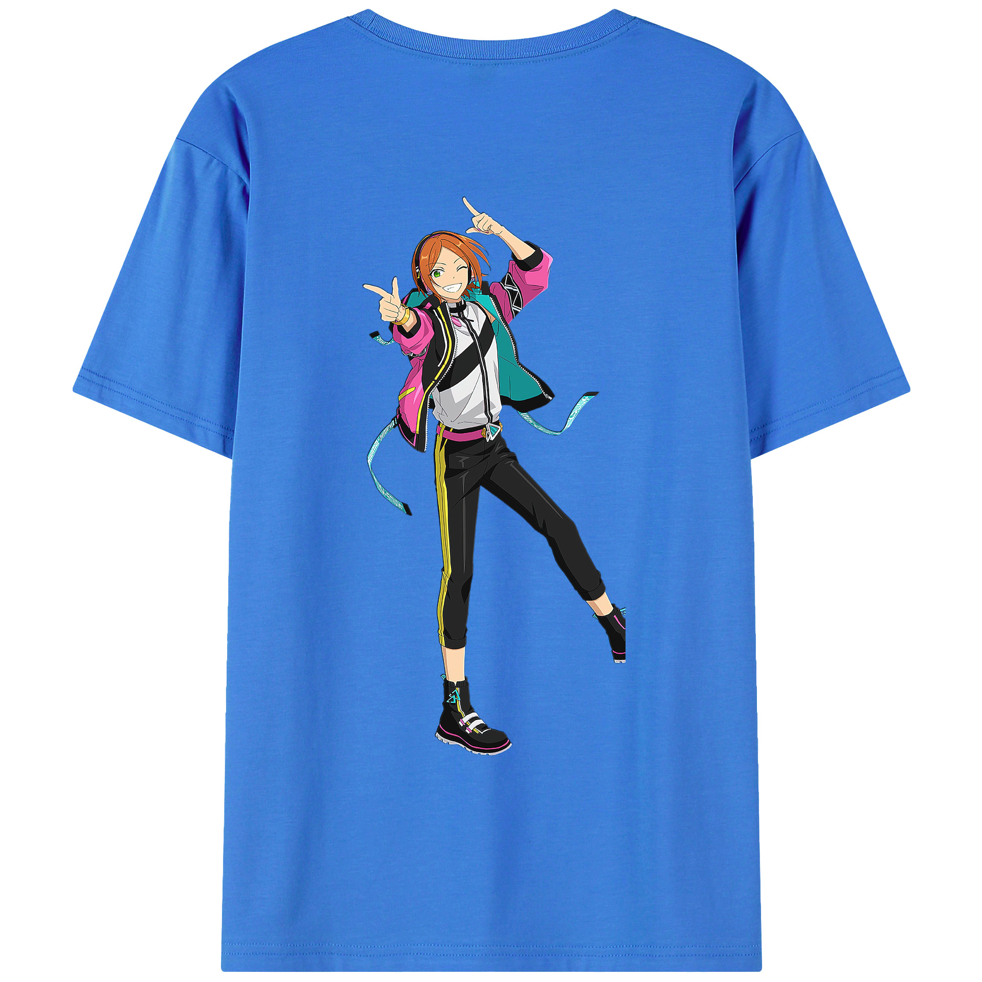（画像用） あんさんぶるスターズ! Ensemble Stars 綿100％ メンズ半袖Tシャツ（バックプリント） 通気性