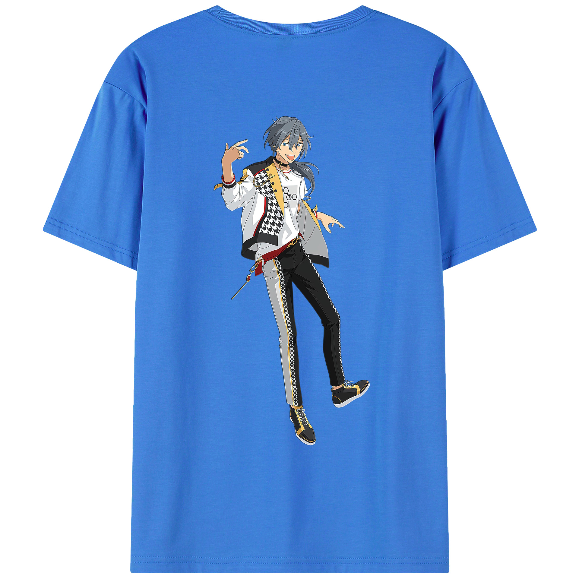 （画像用） あんさんぶるスターズ! Ensemble Stars 綿100％ メンズ半袖Tシャツ（バックプリント） 通気性