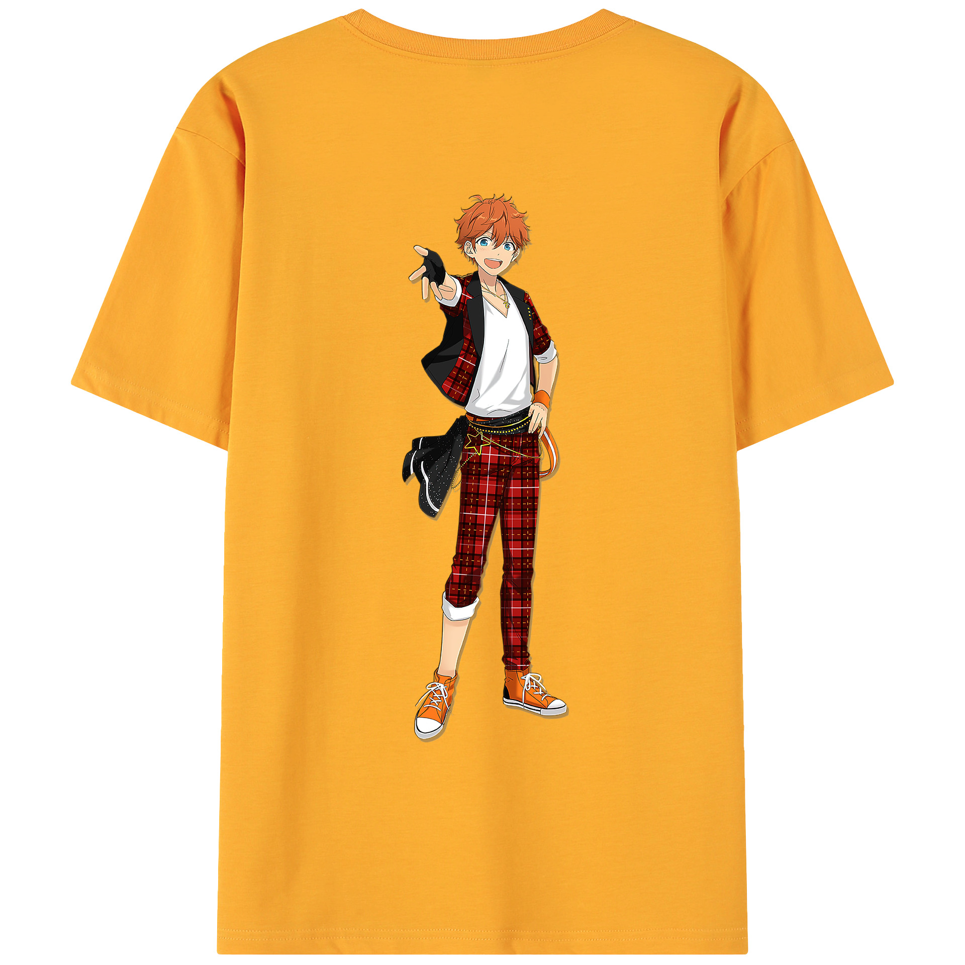（画像用） あんさんぶるスターズ! Ensemble Stars 綿100％ メンズ半袖Tシャツ（バックプリント） 通気性