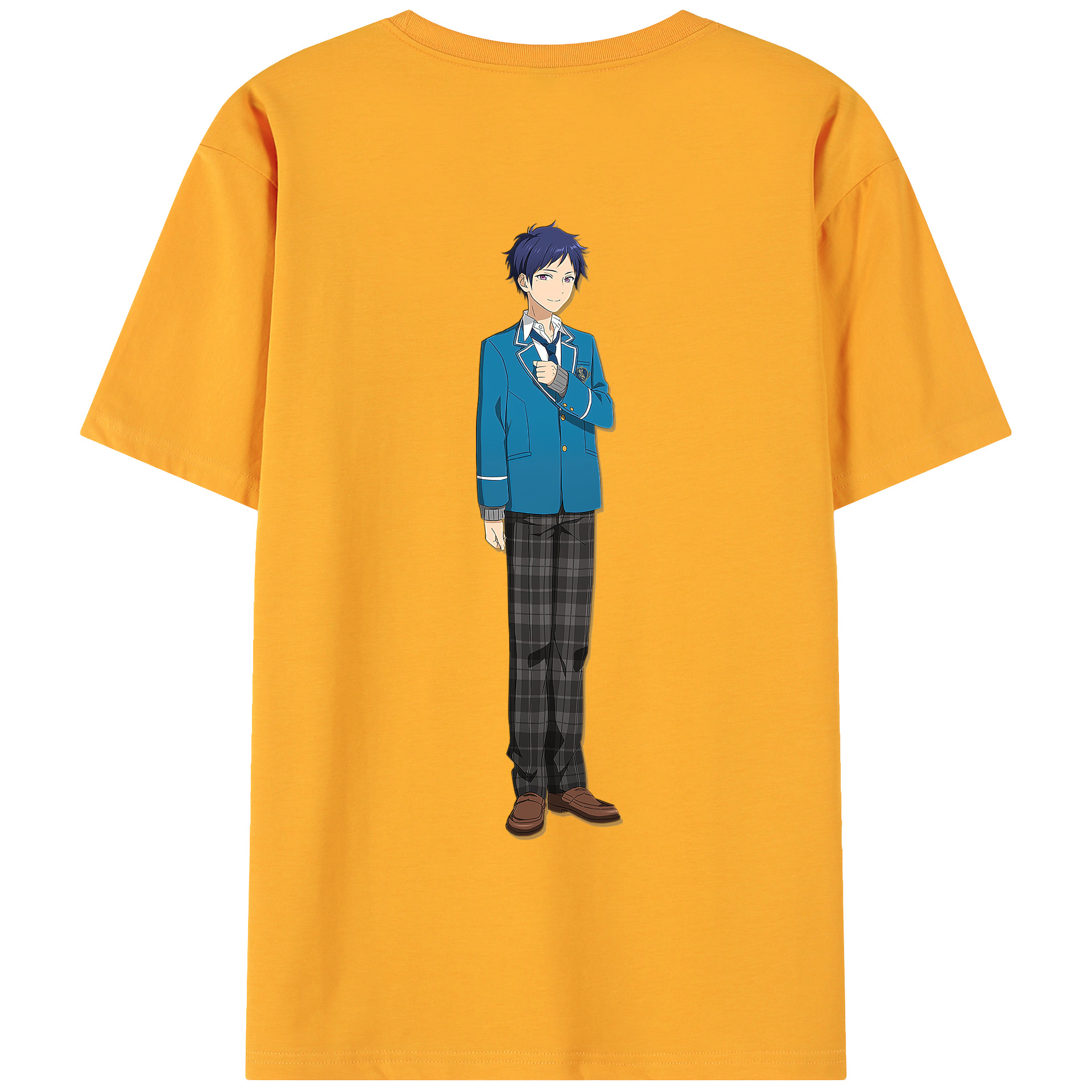 （画像用） あんさんぶるスターズ! Ensemble Stars 綿100％ メンズ半袖Tシャツ（バックプリント） 通気性