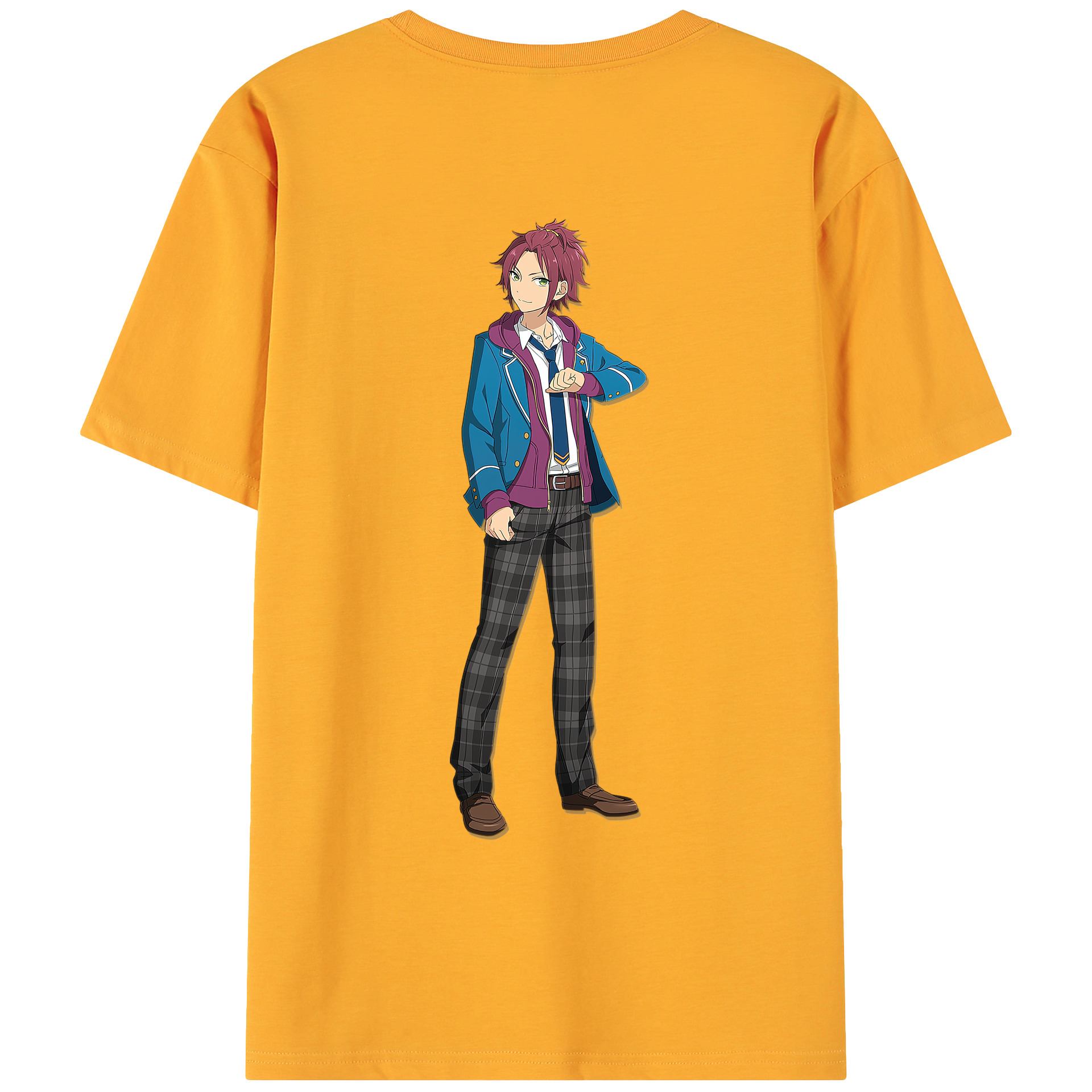 （画像用） あんさんぶるスターズ! Ensemble Stars 綿100％ メンズ半袖Tシャツ（バックプリント） 通気性