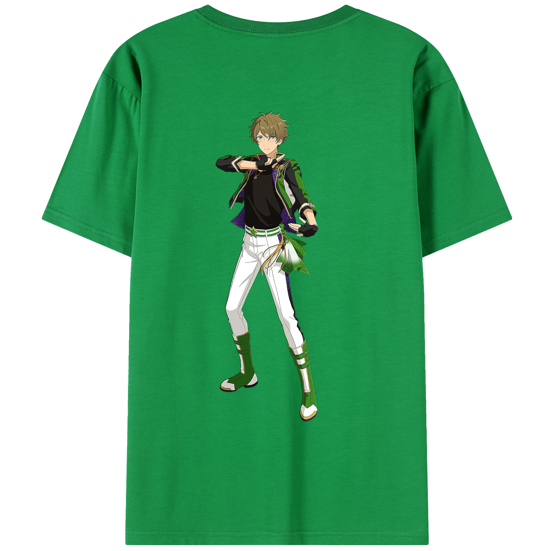 （画像用） あんさんぶるスターズ! Ensemble Stars 綿100％ メンズ半袖Tシャツ（バックプリント） 通気性