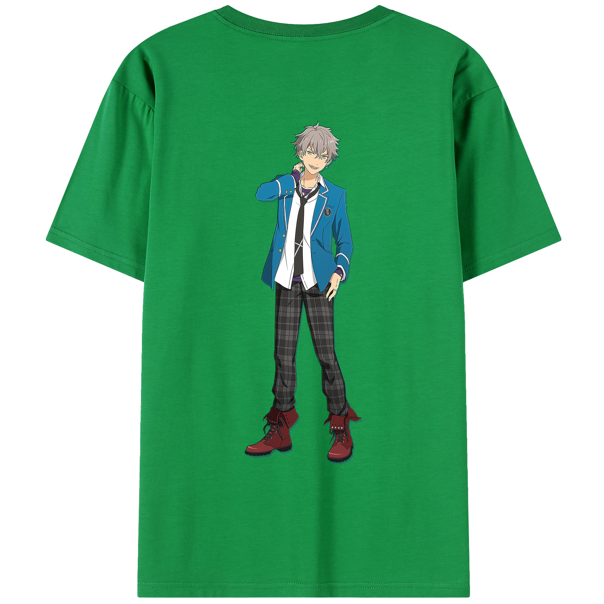 （画像用） あんさんぶるスターズ! Ensemble Stars 綿100％ メンズ半袖Tシャツ（バックプリント） 通気性