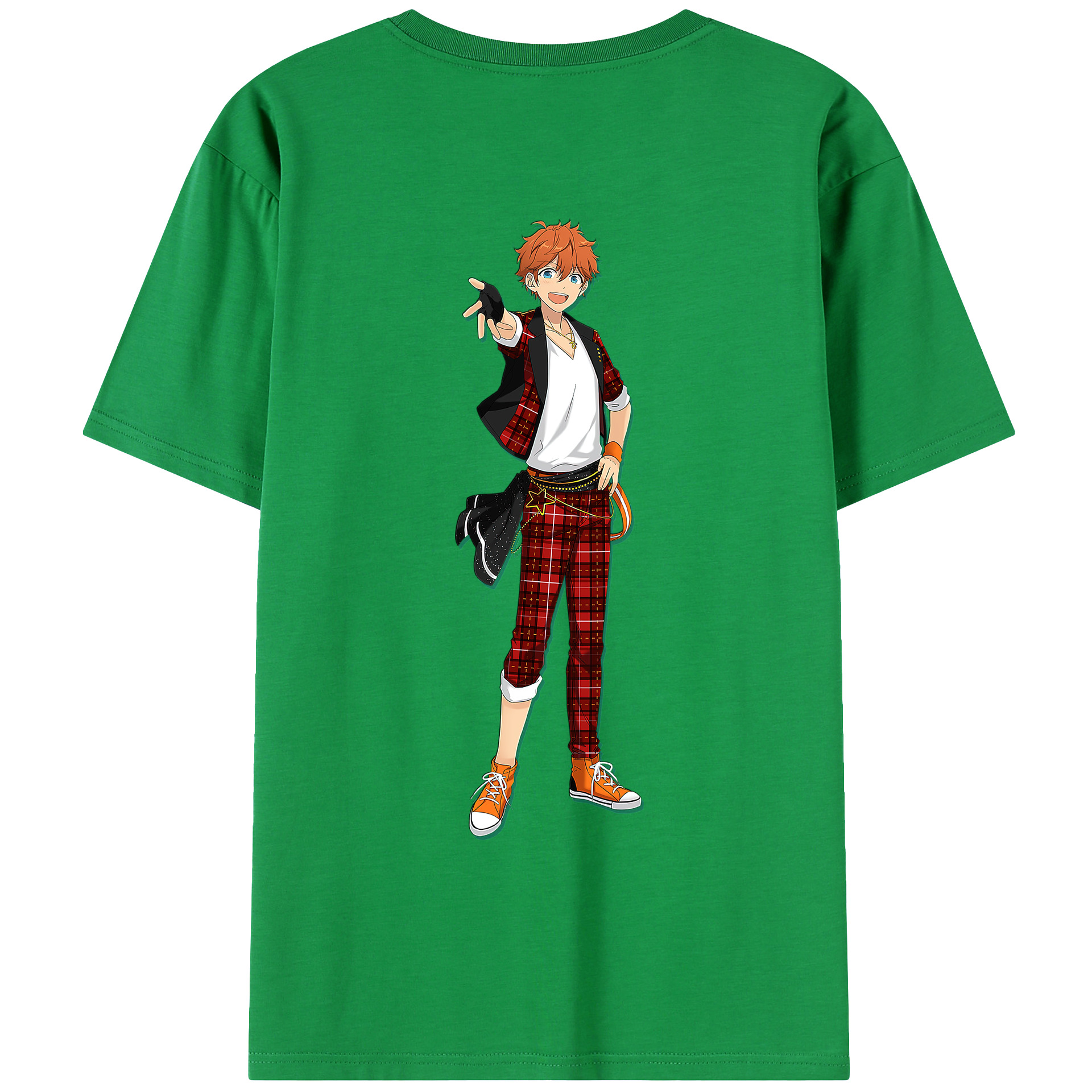 （画像用） あんさんぶるスターズ! Ensemble Stars 綿100％ メンズ半袖Tシャツ（バックプリント） 通気性