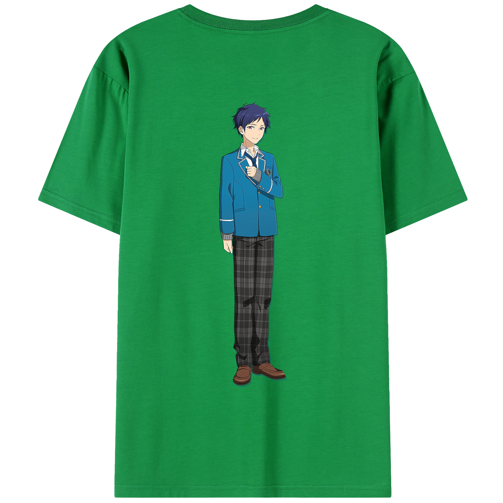 （画像用） あんさんぶるスターズ! Ensemble Stars 綿100％ メンズ半袖Tシャツ（バックプリント） 通気性