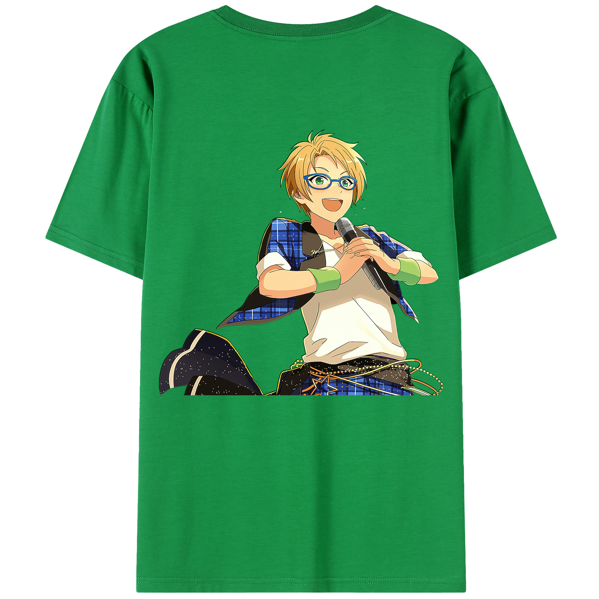 （画像用） あんさんぶるスターズ! Ensemble Stars 綿100％ メンズ半袖Tシャツ（バックプリント） 通気性