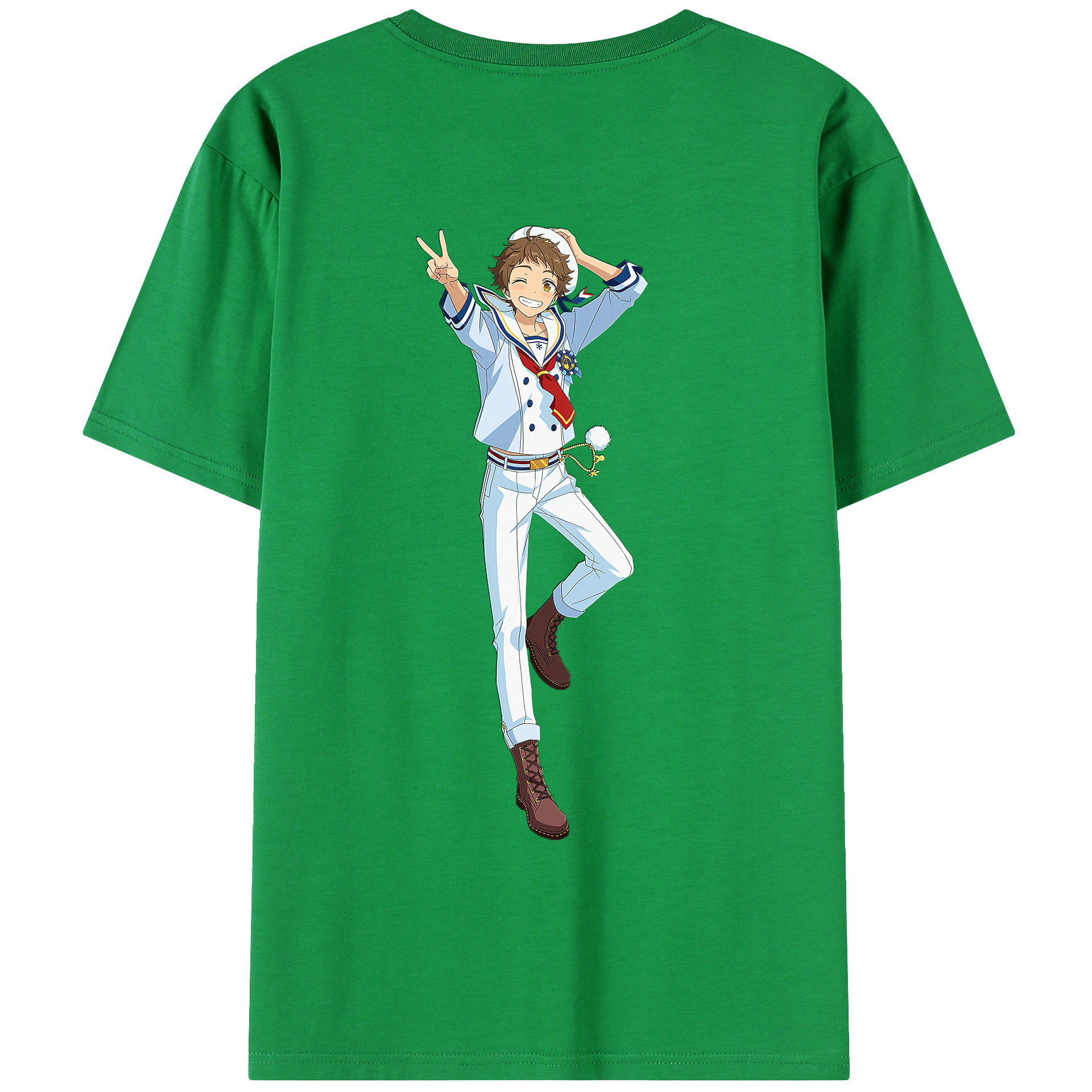 （画像用） あんさんぶるスターズ! Ensemble Stars 綿100％ メンズ半袖Tシャツ（バックプリント） 通気性