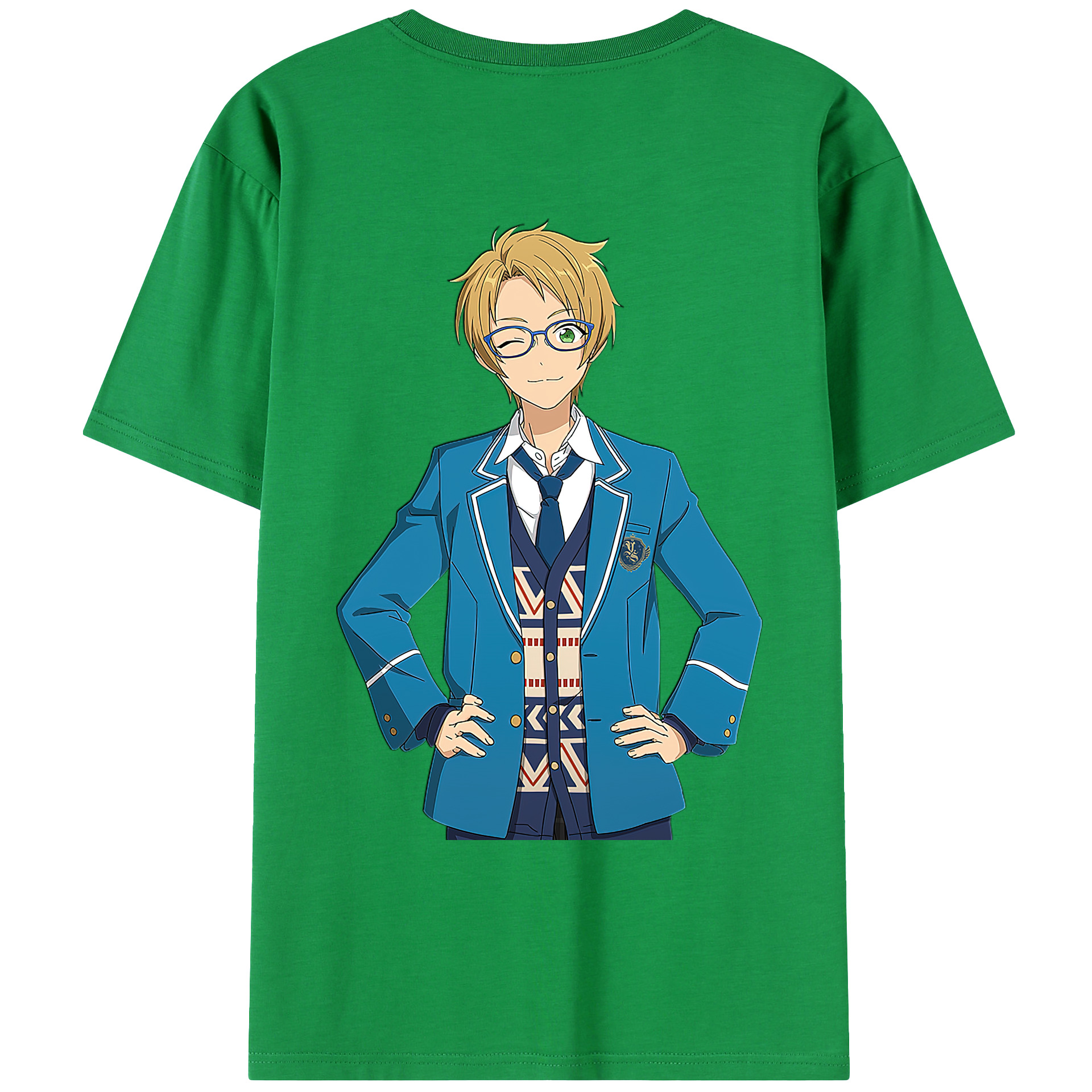 （画像用） あんさんぶるスターズ! Ensemble Stars 綿100％ メンズ半袖Tシャツ（バックプリント） 通気性