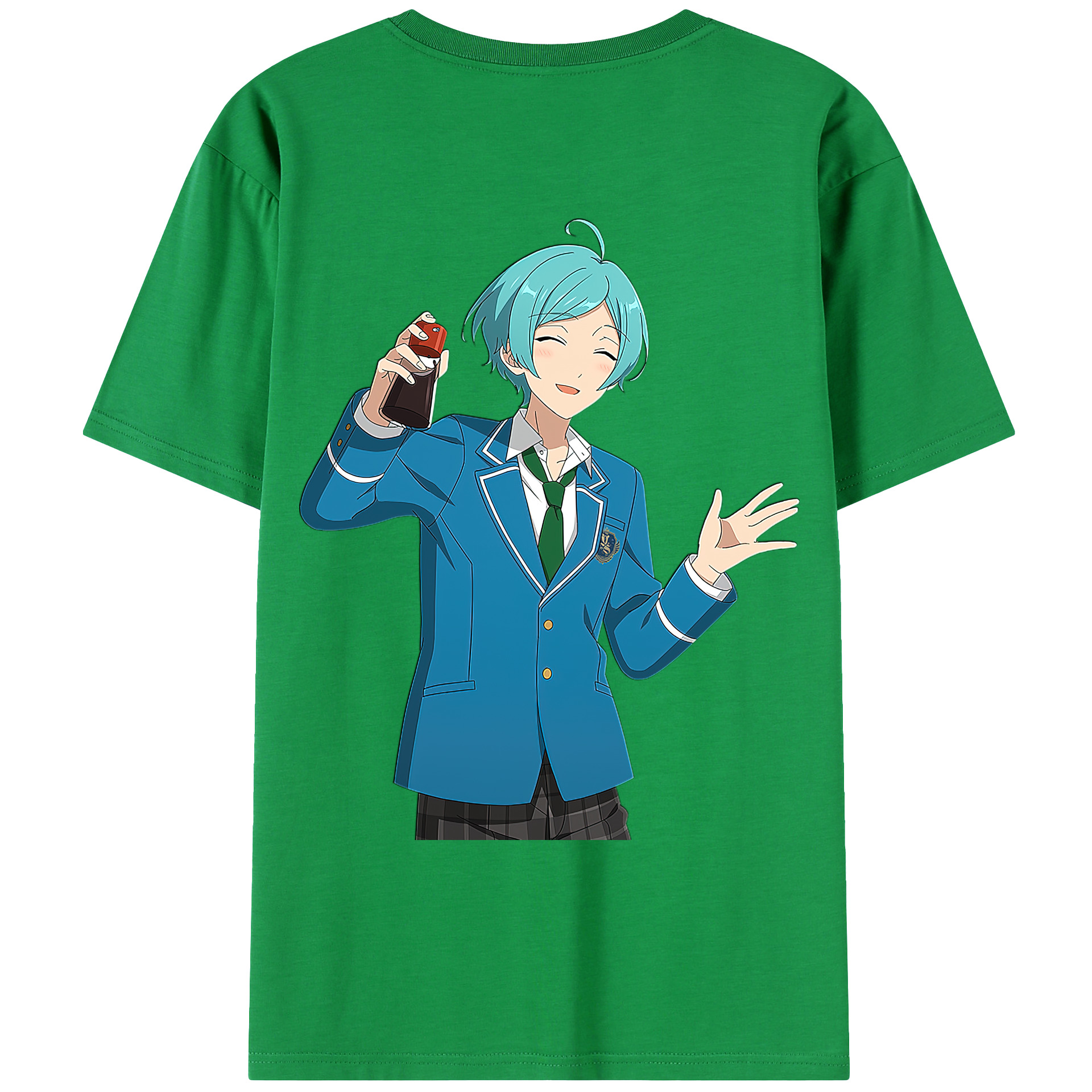 （画像用） あんさんぶるスターズ! Ensemble Stars 綿100％ メンズ半袖Tシャツ（バックプリント） 通気性