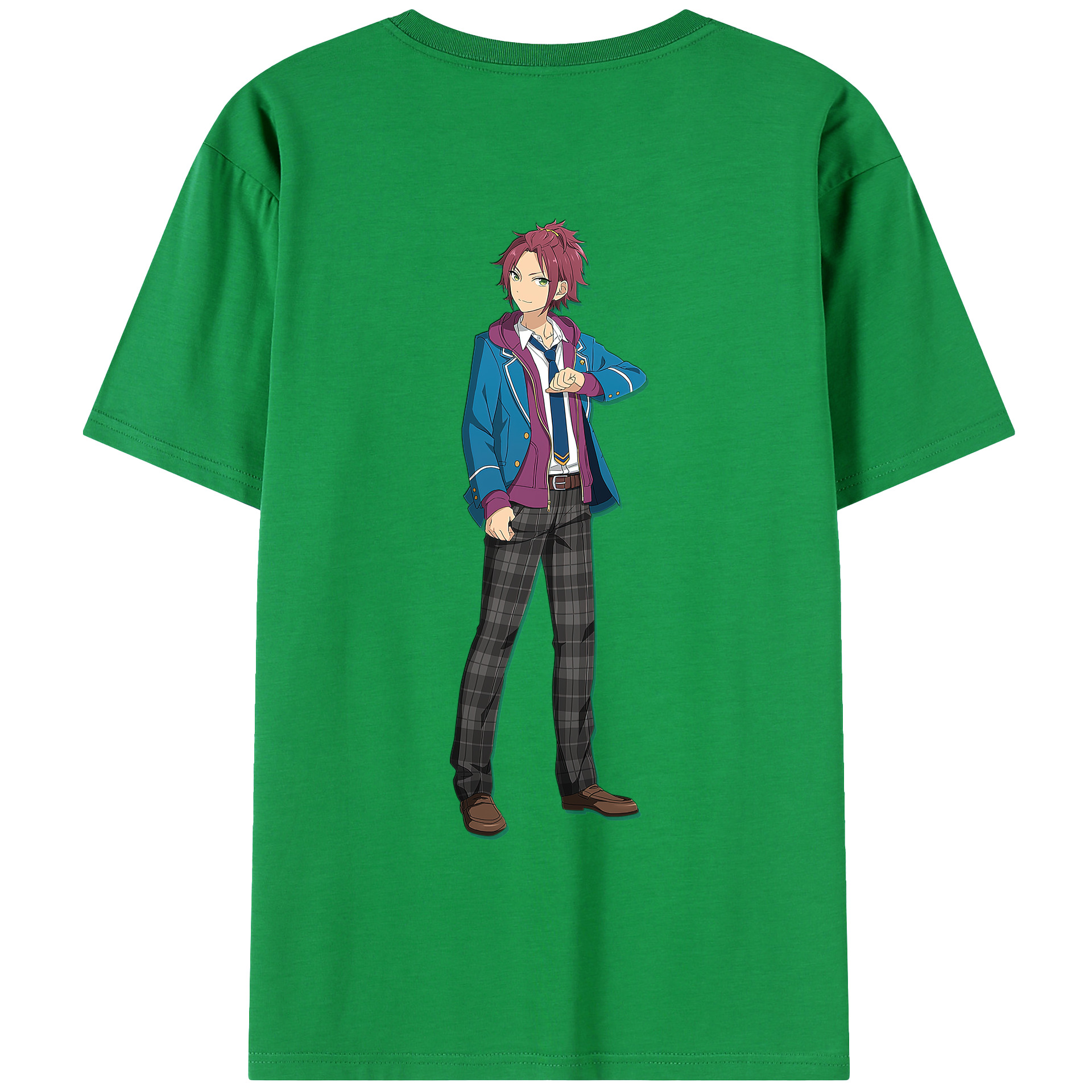 （画像用） あんさんぶるスターズ! Ensemble Stars 綿100％ メンズ半袖Tシャツ（バックプリント） 通気性