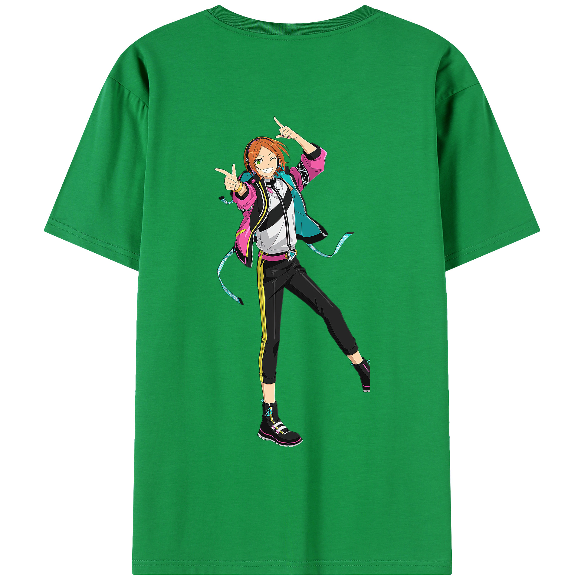 （画像用） あんさんぶるスターズ! Ensemble Stars 綿100％ メンズ半袖Tシャツ（バックプリント） 通気性