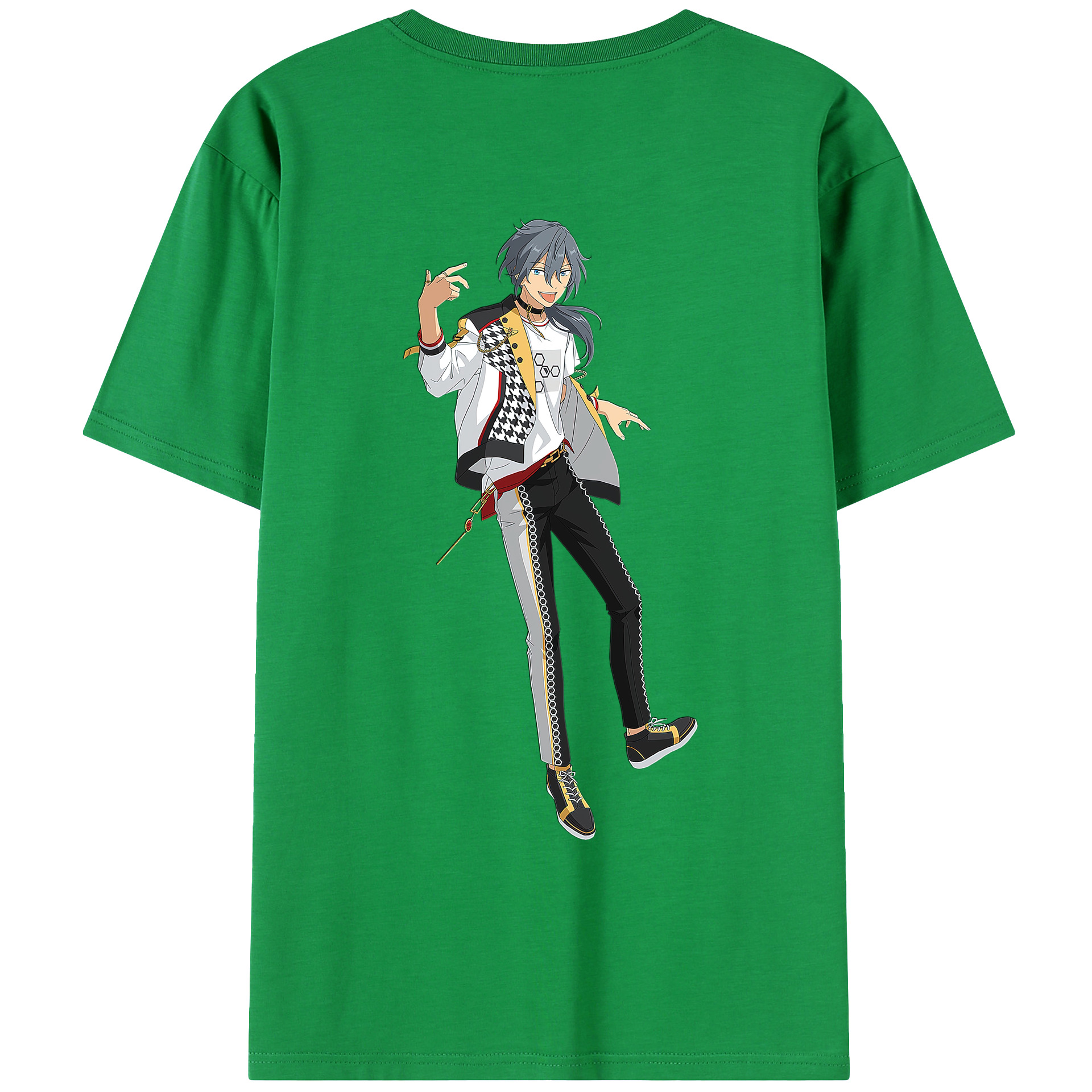 （画像用） あんさんぶるスターズ! Ensemble Stars 綿100％ メンズ半袖Tシャツ（バックプリント） 通気性