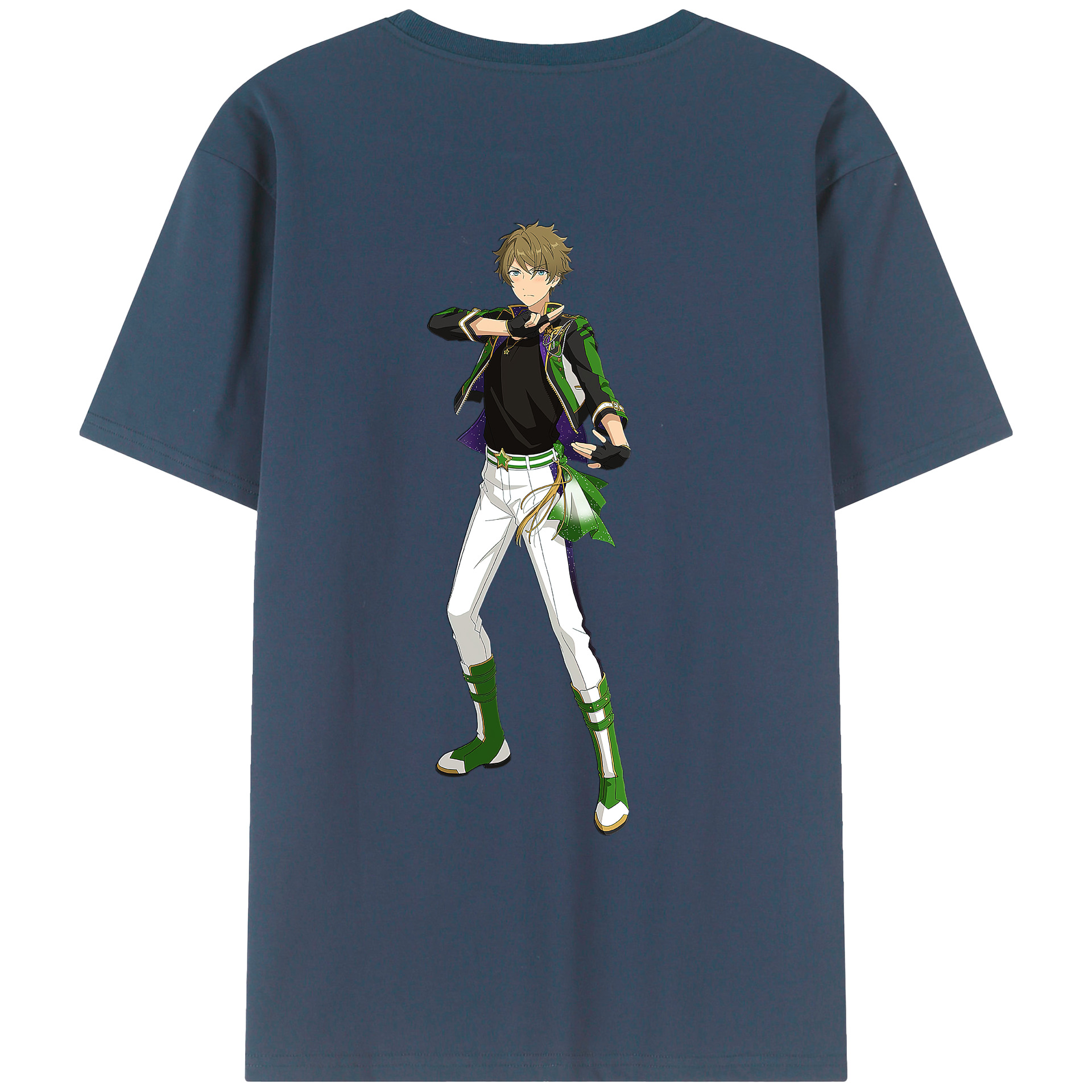 （画像用） あんさんぶるスターズ! Ensemble Stars 綿100％ メンズ半袖Tシャツ（バックプリント） 通気性