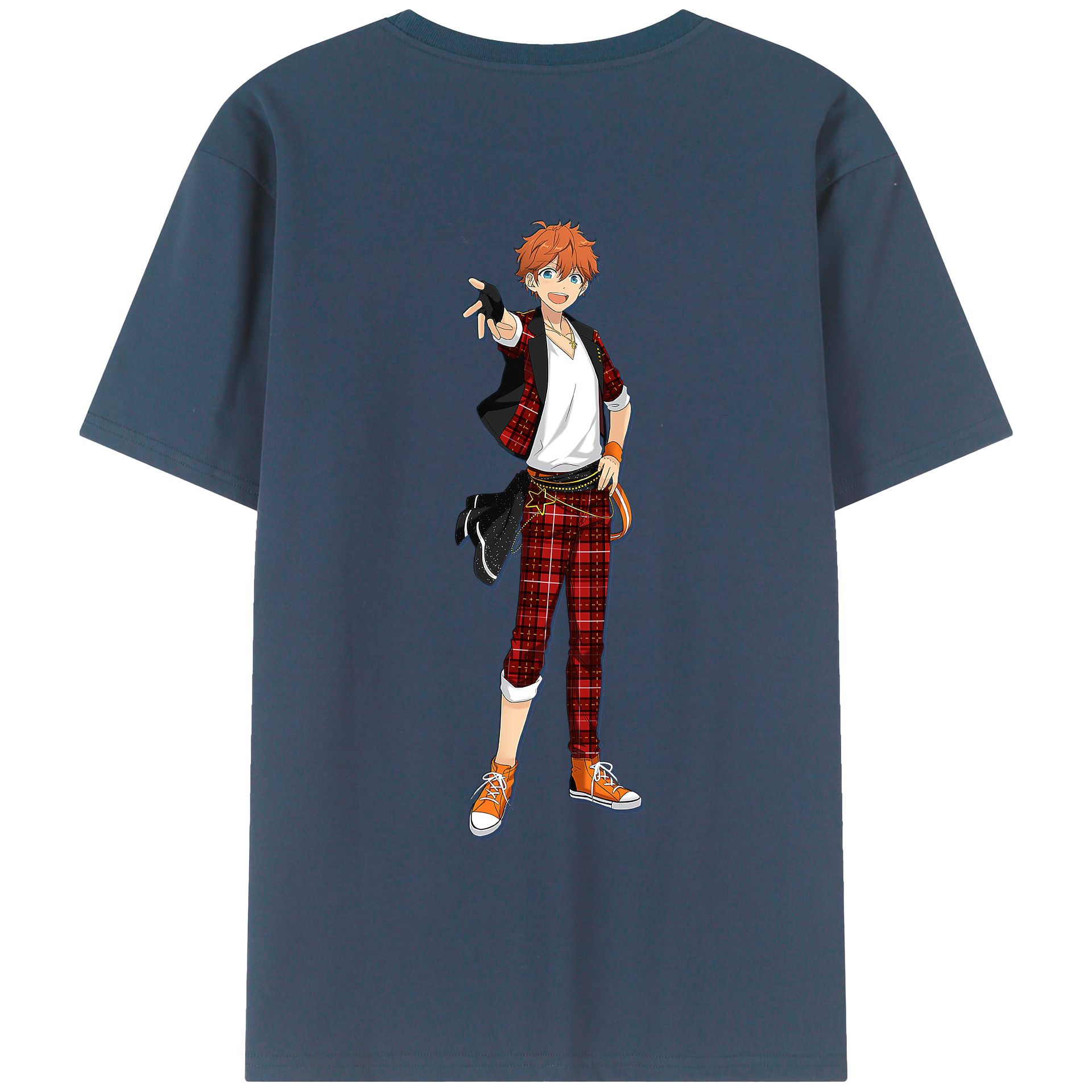 （画像用） あんさんぶるスターズ! Ensemble Stars 綿100％ メンズ半袖Tシャツ（バックプリント） 通気性