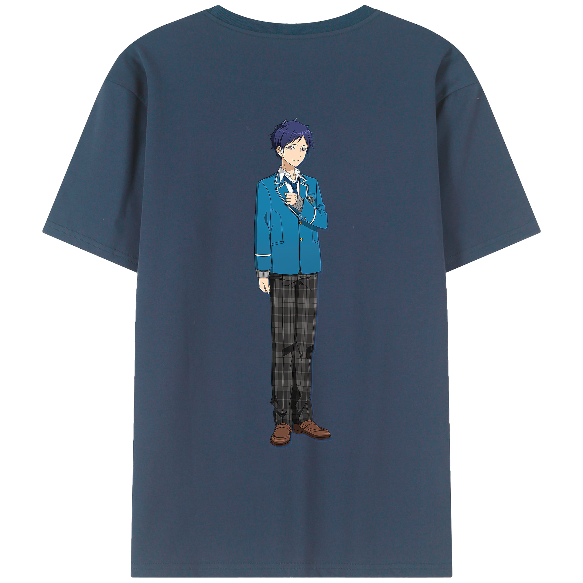 （画像用） あんさんぶるスターズ! Ensemble Stars 綿100％ メンズ半袖Tシャツ（バックプリント） 通気性