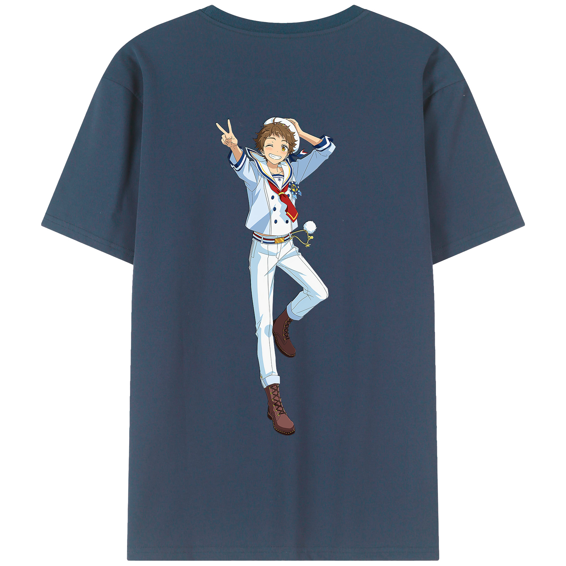 （画像用） あんさんぶるスターズ! Ensemble Stars 綿100％ メンズ半袖Tシャツ（バックプリント） 通気性