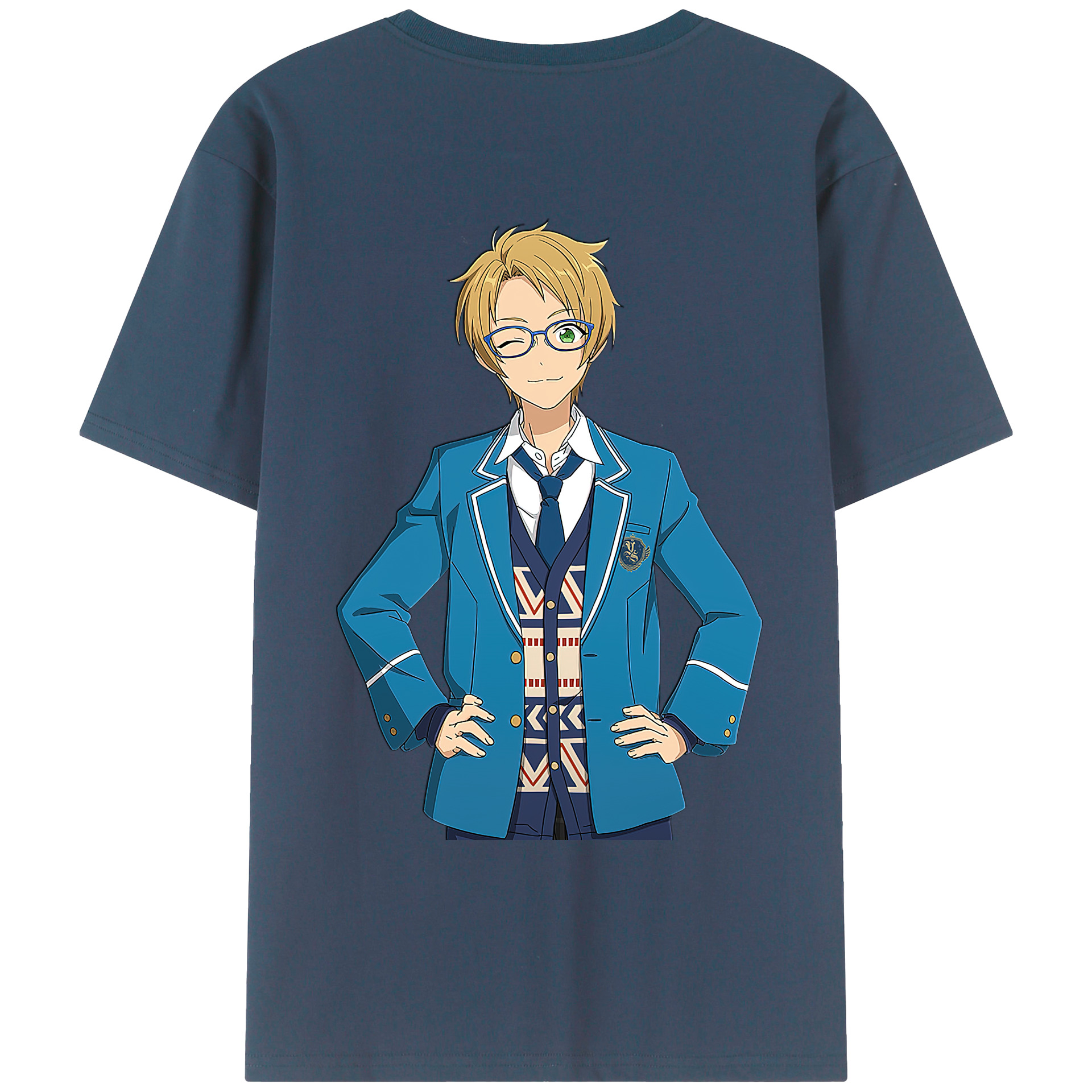 （画像用） あんさんぶるスターズ! Ensemble Stars 綿100％ メンズ半袖Tシャツ（バックプリント） 通気性