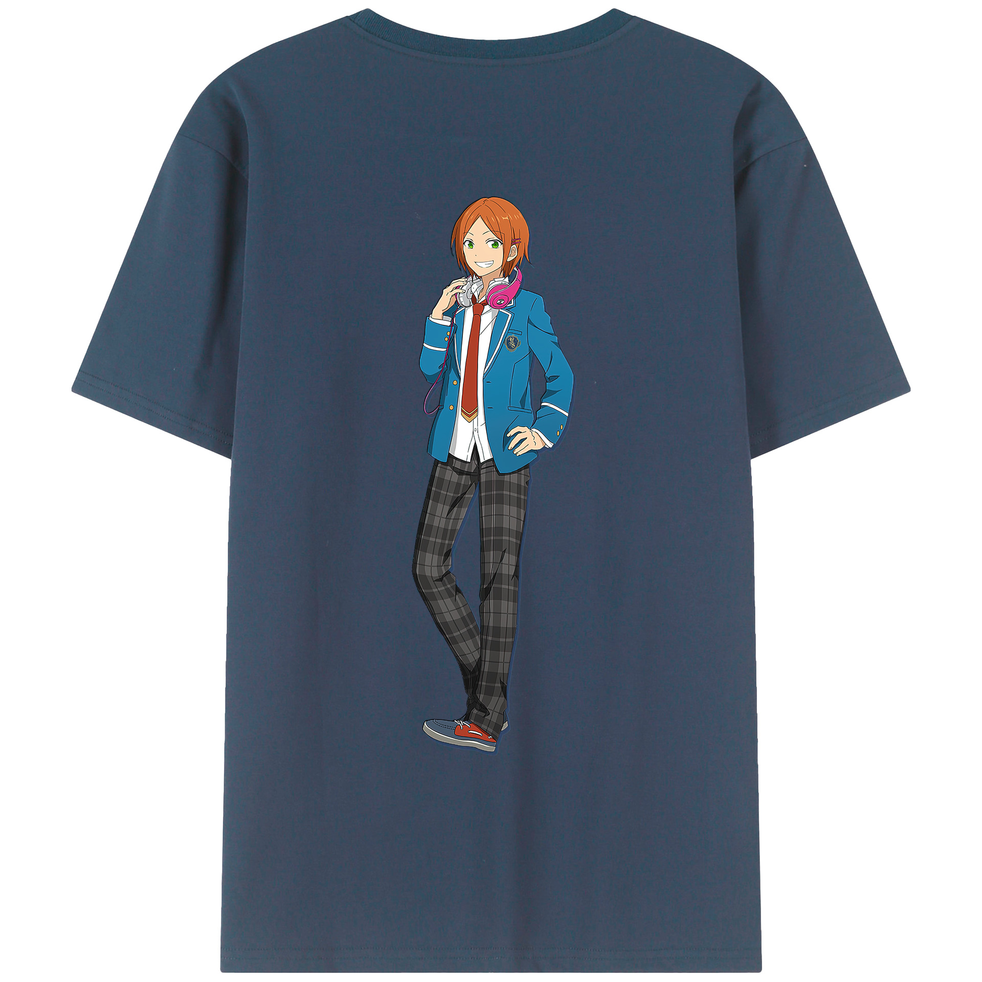（画像用） あんさんぶるスターズ! Ensemble Stars 綿100％ メンズ半袖Tシャツ（バックプリント） 通気性