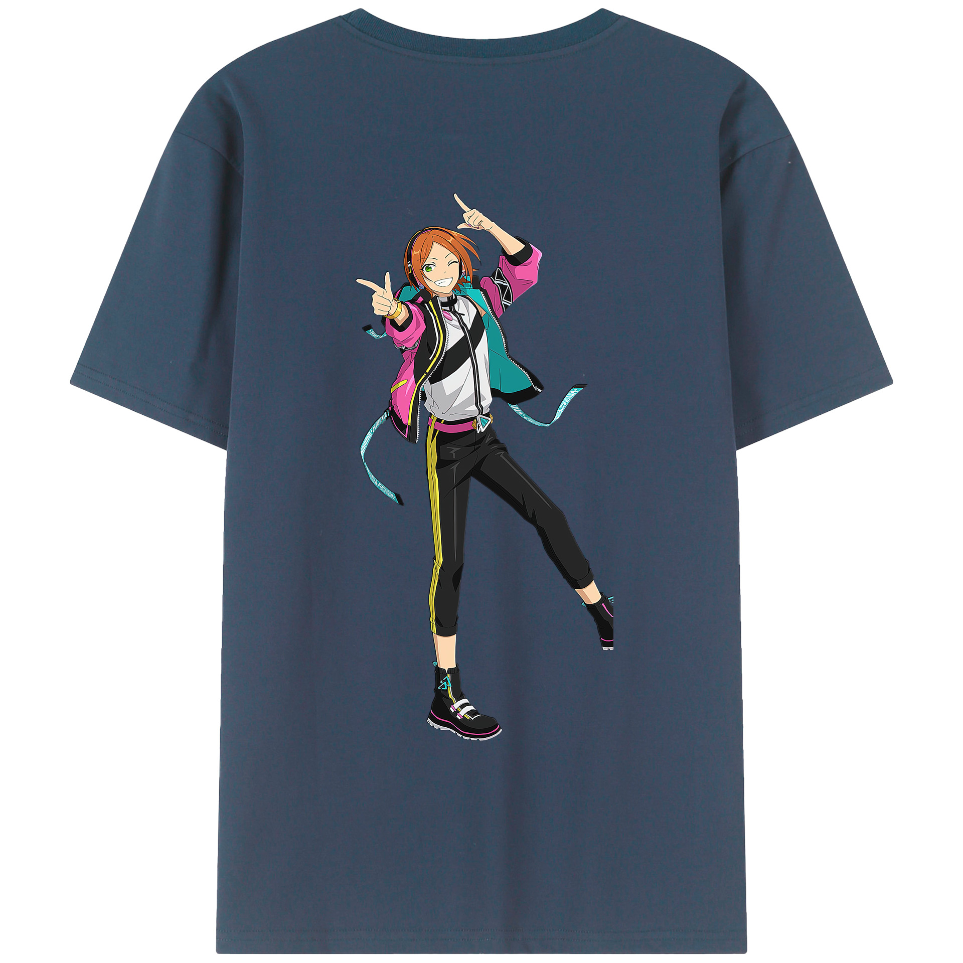 （画像用） あんさんぶるスターズ! Ensemble Stars 綿100％ メンズ半袖Tシャツ（バックプリント） 通気性