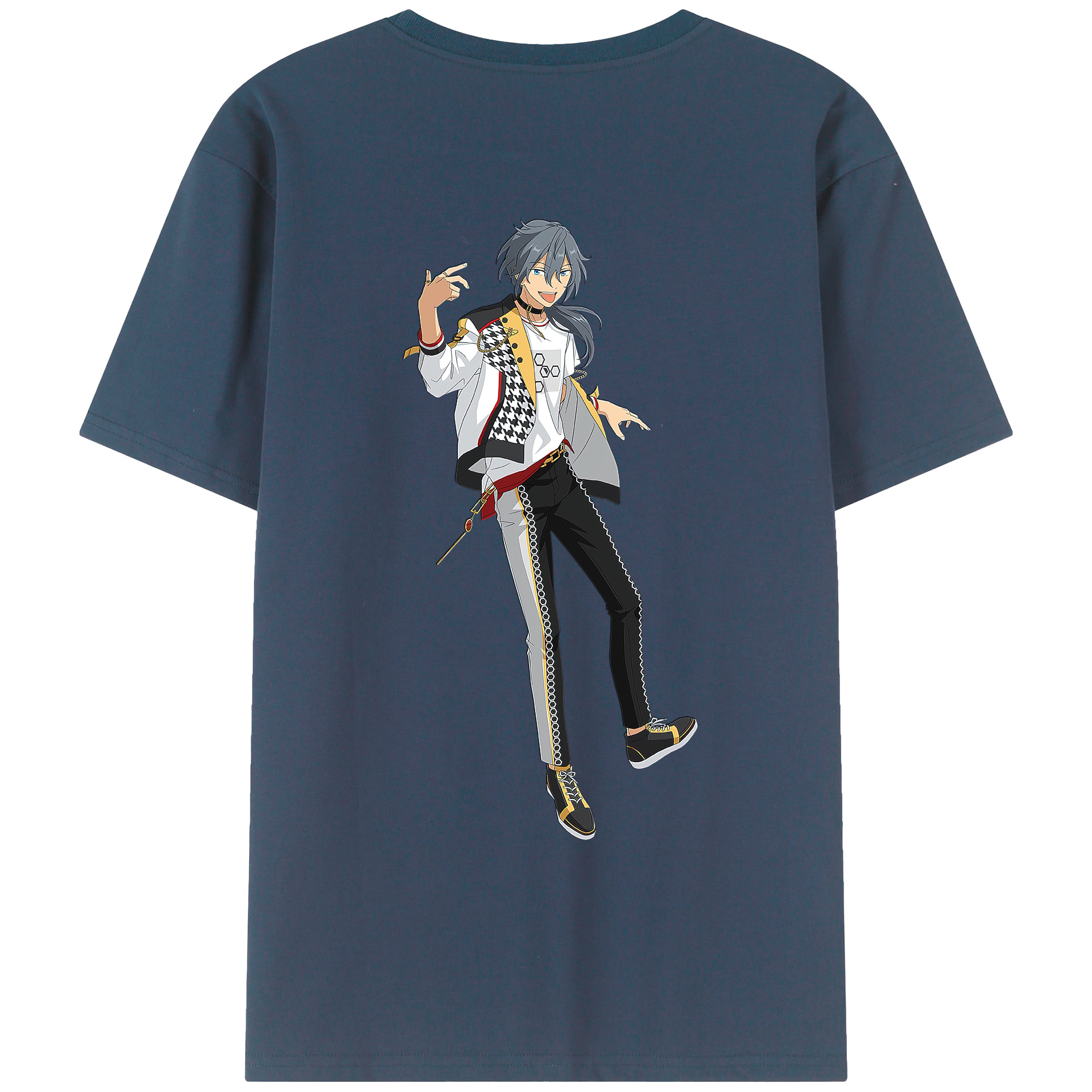 （画像用） あんさんぶるスターズ! Ensemble Stars 綿100％ メンズ半袖Tシャツ（バックプリント） 通気性