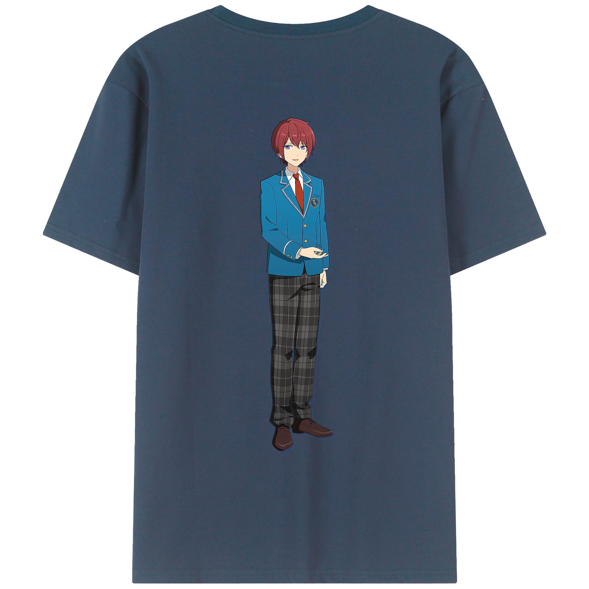 （画像用） あんさんぶるスターズ! Ensemble Stars 綿100％ メンズ半袖Tシャツ（バックプリント） 通気性