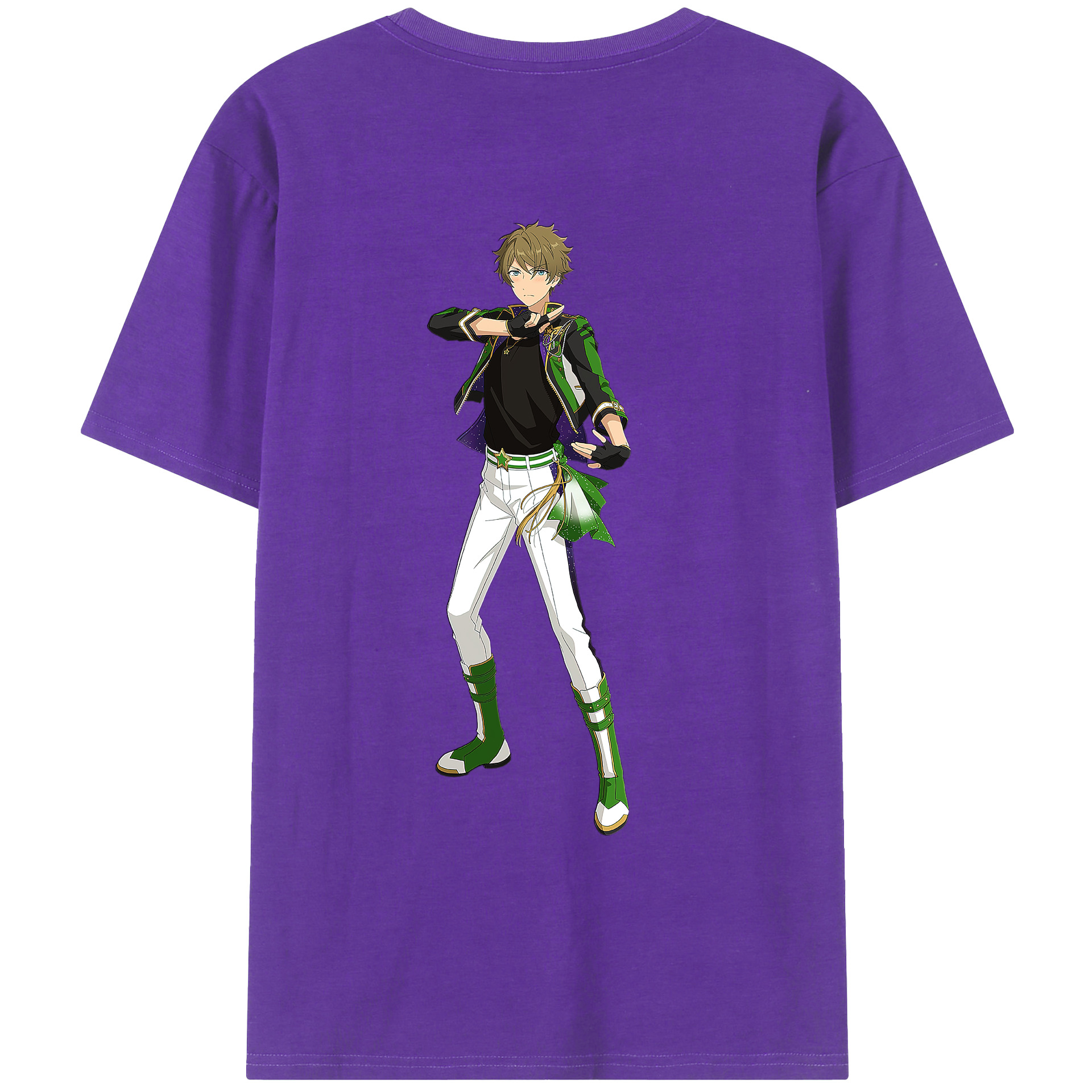 （画像用） あんさんぶるスターズ! Ensemble Stars 綿100％ メンズ半袖Tシャツ（バックプリント） 通気性