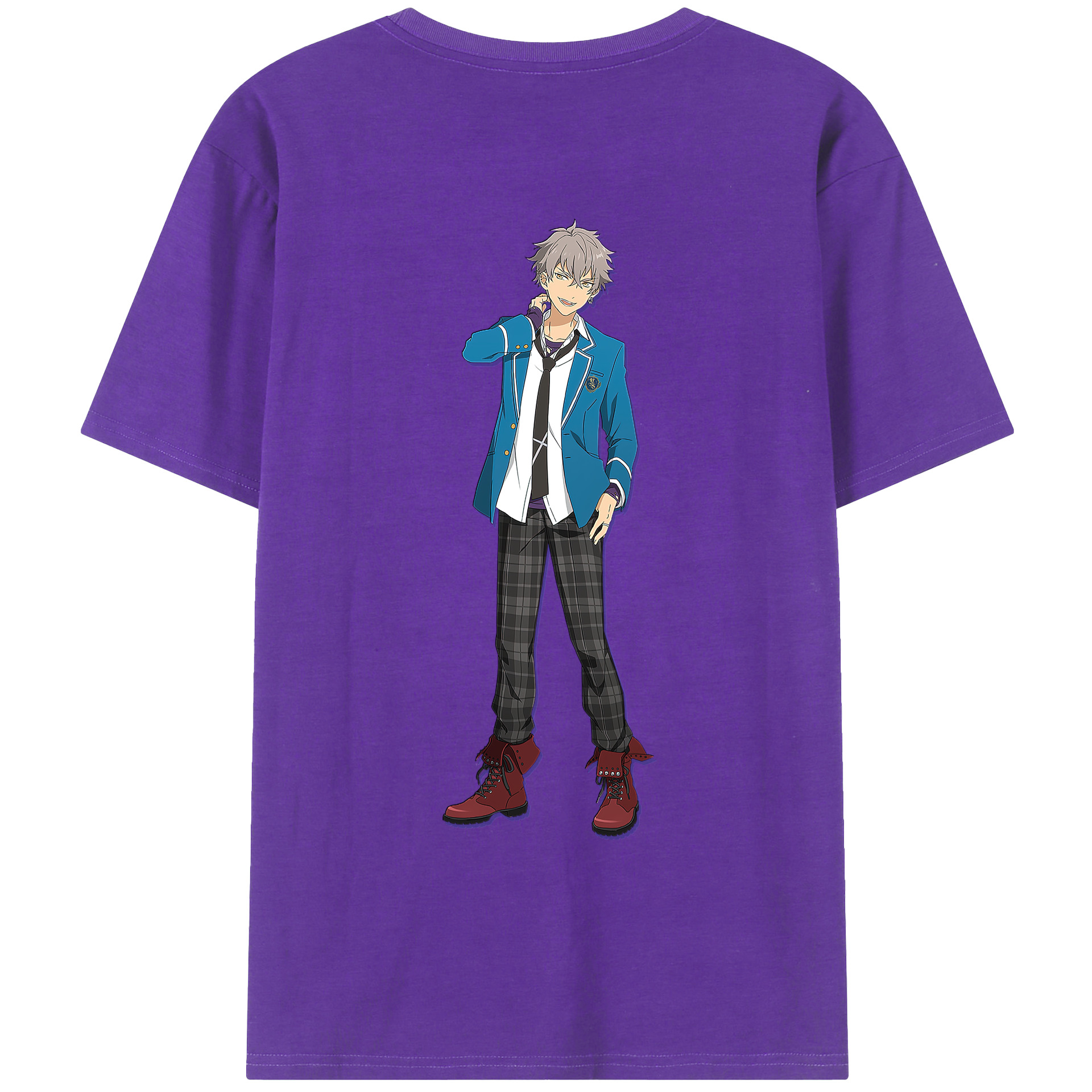 （画像用） あんさんぶるスターズ! Ensemble Stars 綿100％ メンズ半袖Tシャツ（バックプリント） 通気性