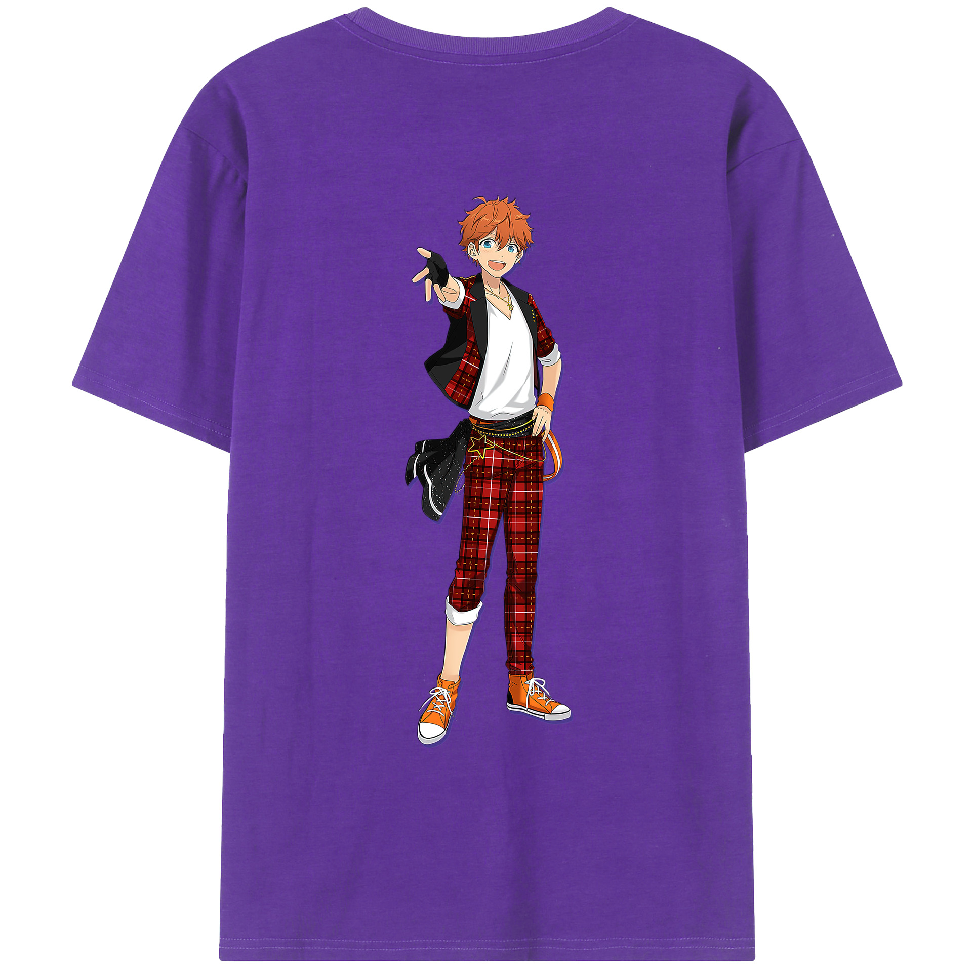 （画像用） あんさんぶるスターズ! Ensemble Stars 綿100％ メンズ半袖Tシャツ（バックプリント） 通気性