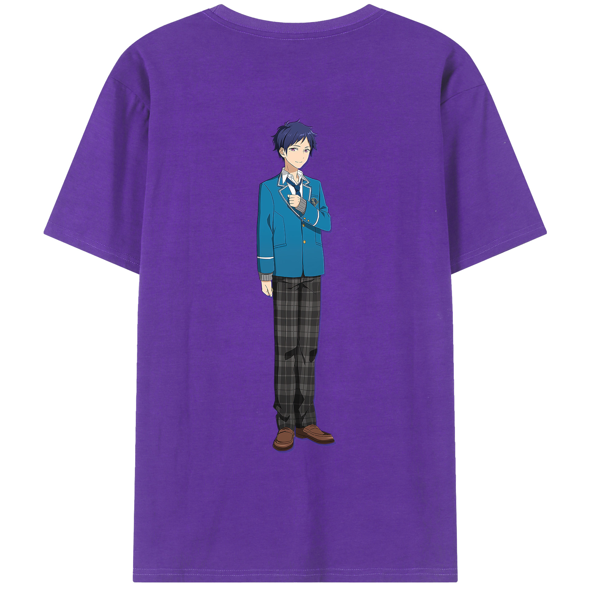 （画像用） あんさんぶるスターズ! Ensemble Stars 綿100％ メンズ半袖Tシャツ（バックプリント） 通気性