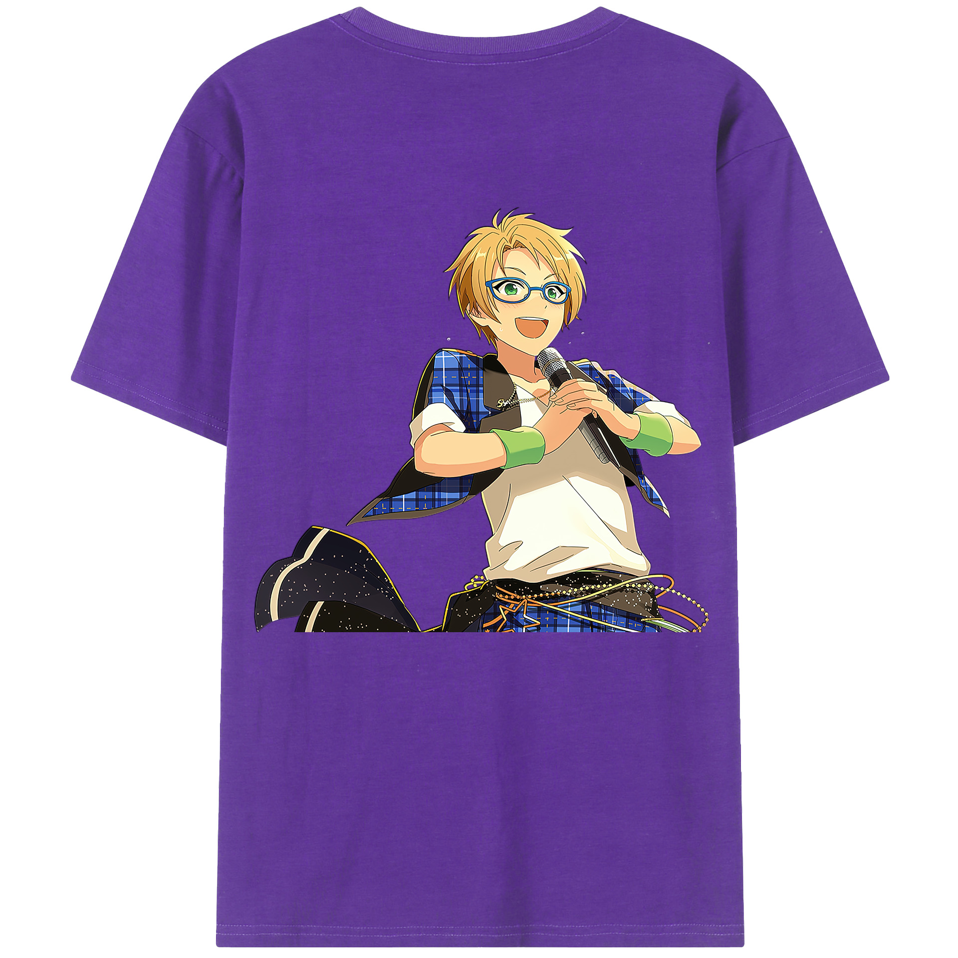 （画像用） あんさんぶるスターズ! Ensemble Stars 綿100％ メンズ半袖Tシャツ（バックプリント） 通気性