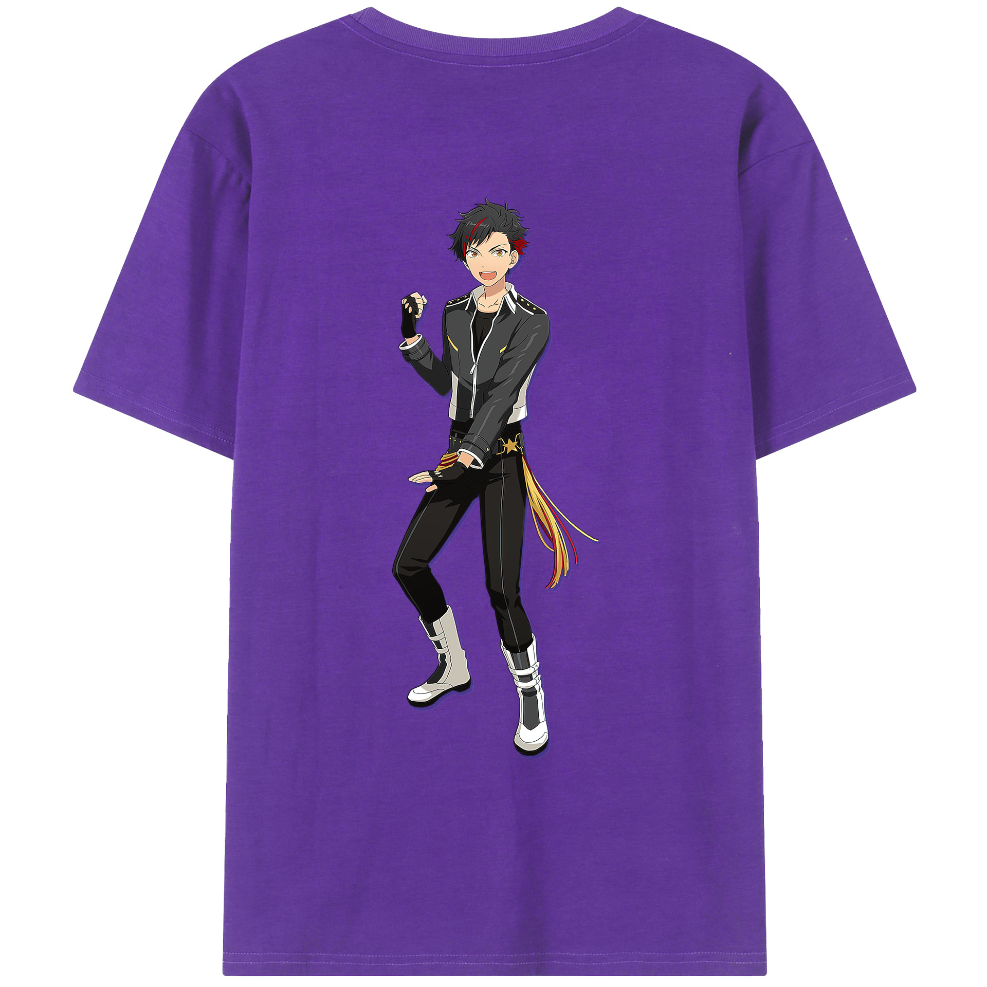 （画像用） あんさんぶるスターズ! Ensemble Stars 綿100％ メンズ半袖Tシャツ（バックプリント） 通気性