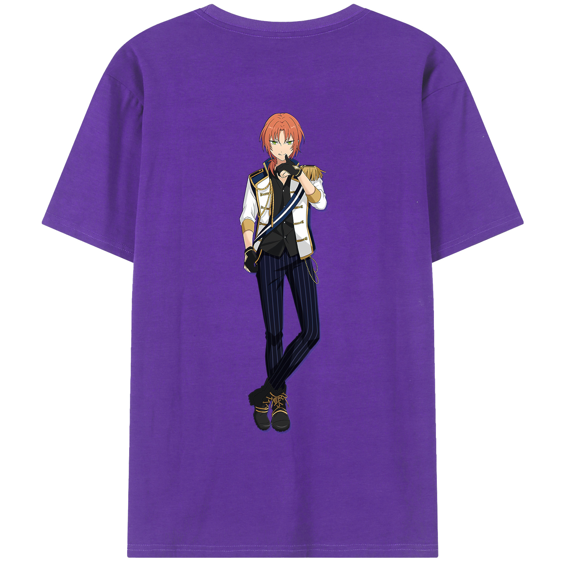 （画像用） あんさんぶるスターズ! Ensemble Stars 綿100％ メンズ半袖Tシャツ（バックプリント） 通気性