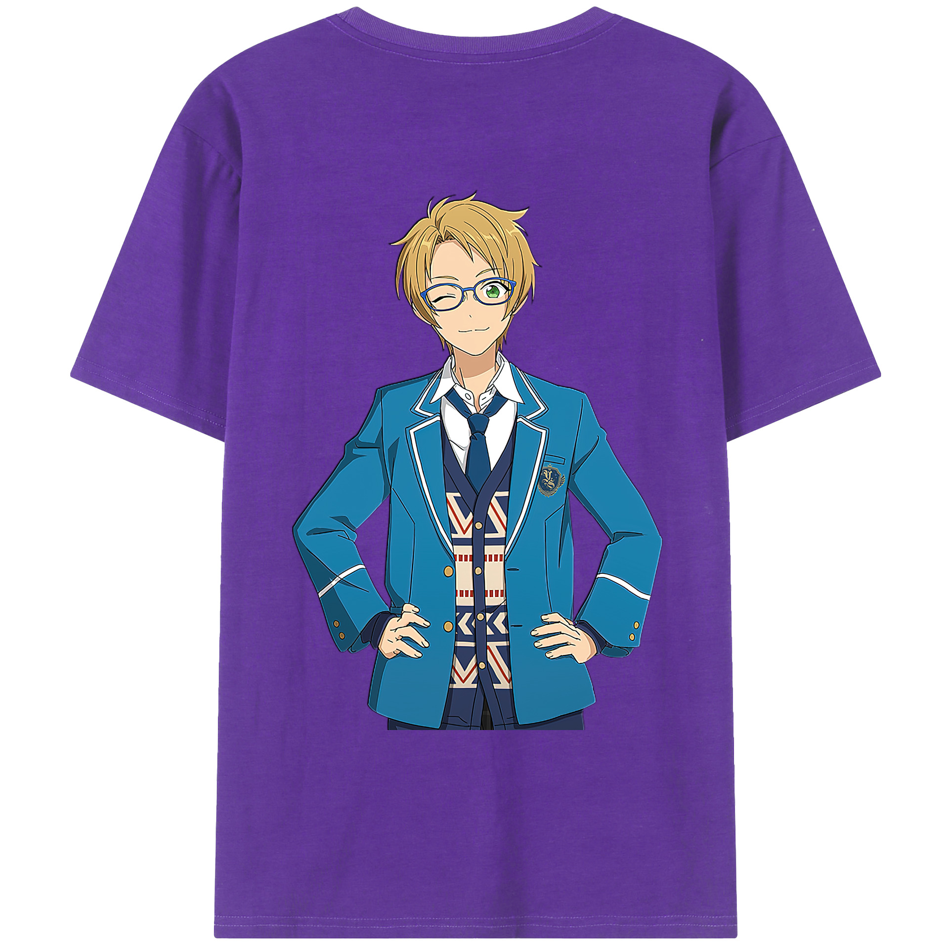 （画像用） あんさんぶるスターズ! Ensemble Stars 綿100％ メンズ半袖Tシャツ（バックプリント） 通気性