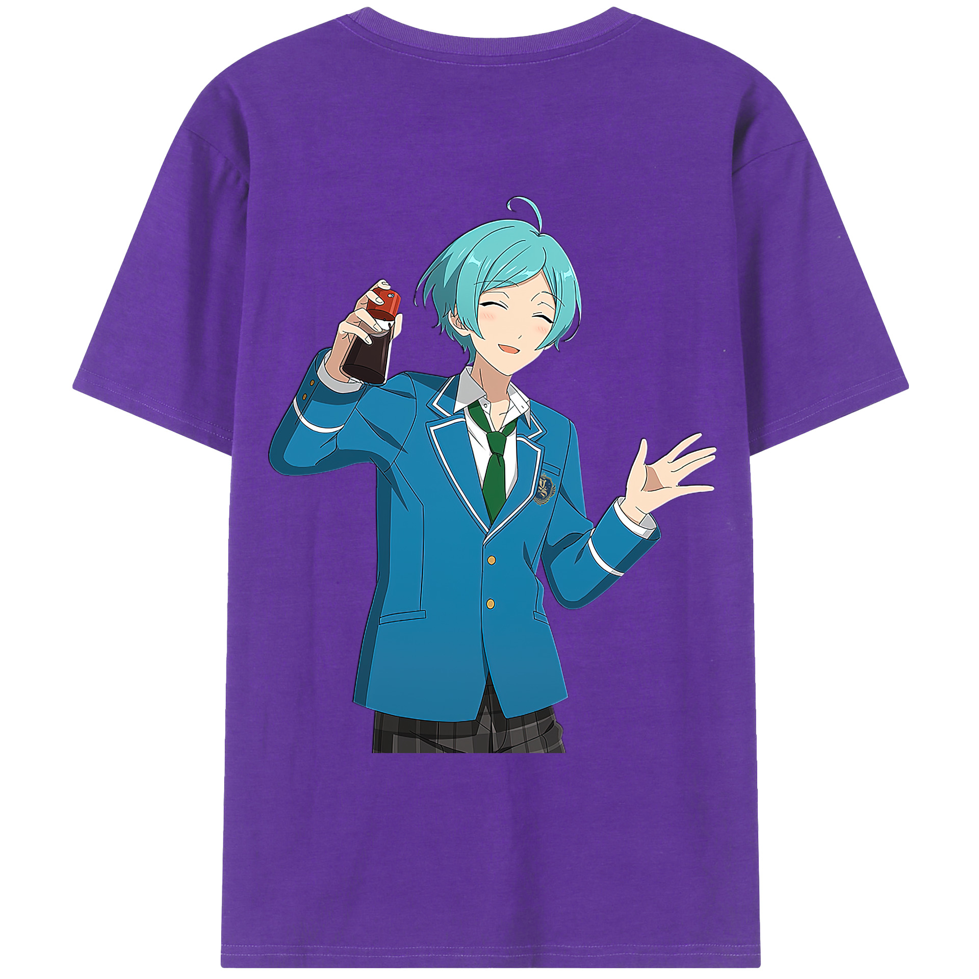 （画像用） あんさんぶるスターズ! Ensemble Stars 綿100％ メンズ半袖Tシャツ（バックプリント） 通気性