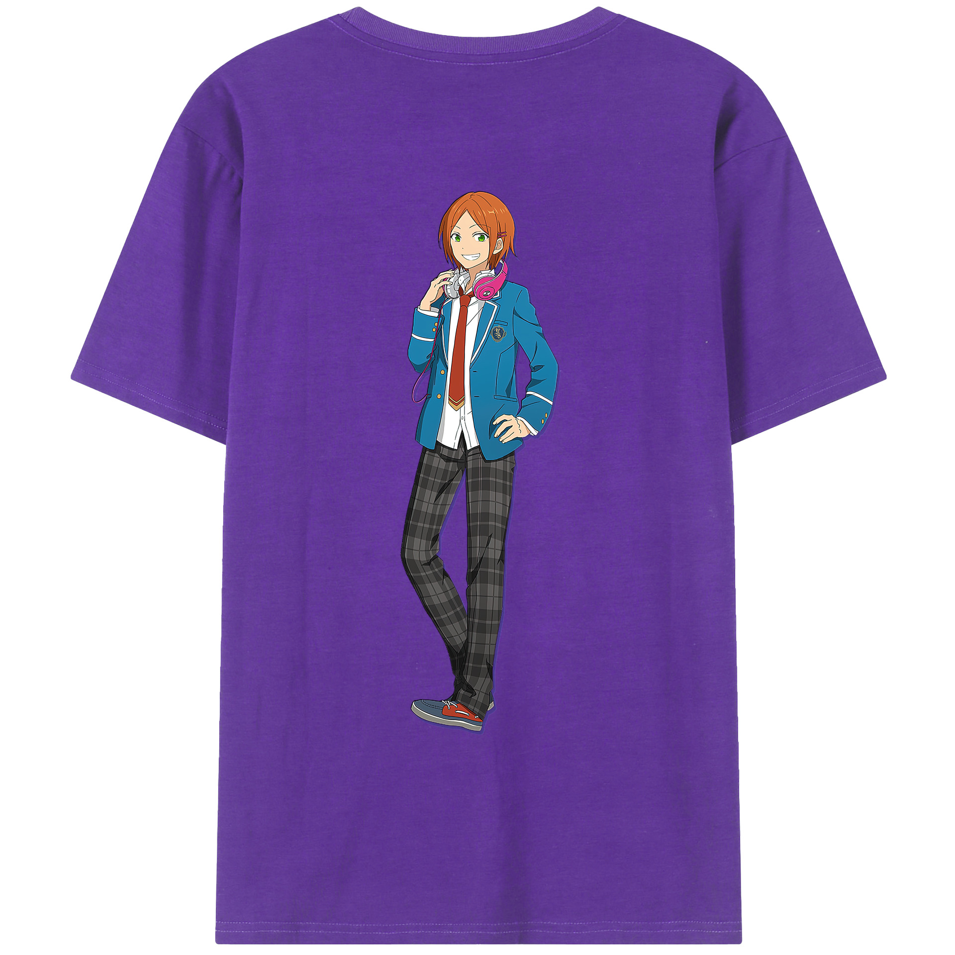 （画像用） あんさんぶるスターズ! Ensemble Stars 綿100％ メンズ半袖Tシャツ（バックプリント） 通気性