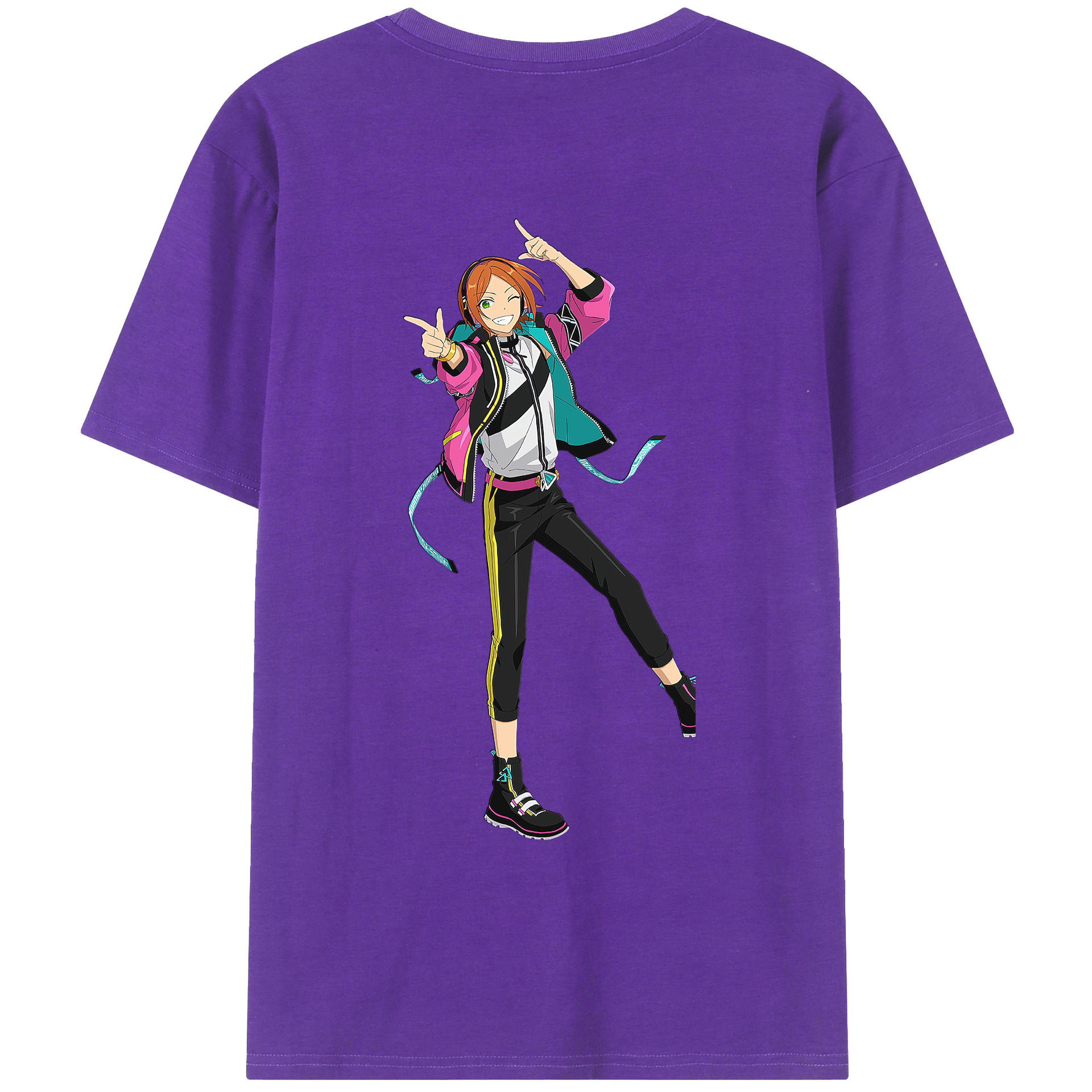 （画像用） あんさんぶるスターズ! Ensemble Stars 綿100％ メンズ半袖Tシャツ（バックプリント） 通気性