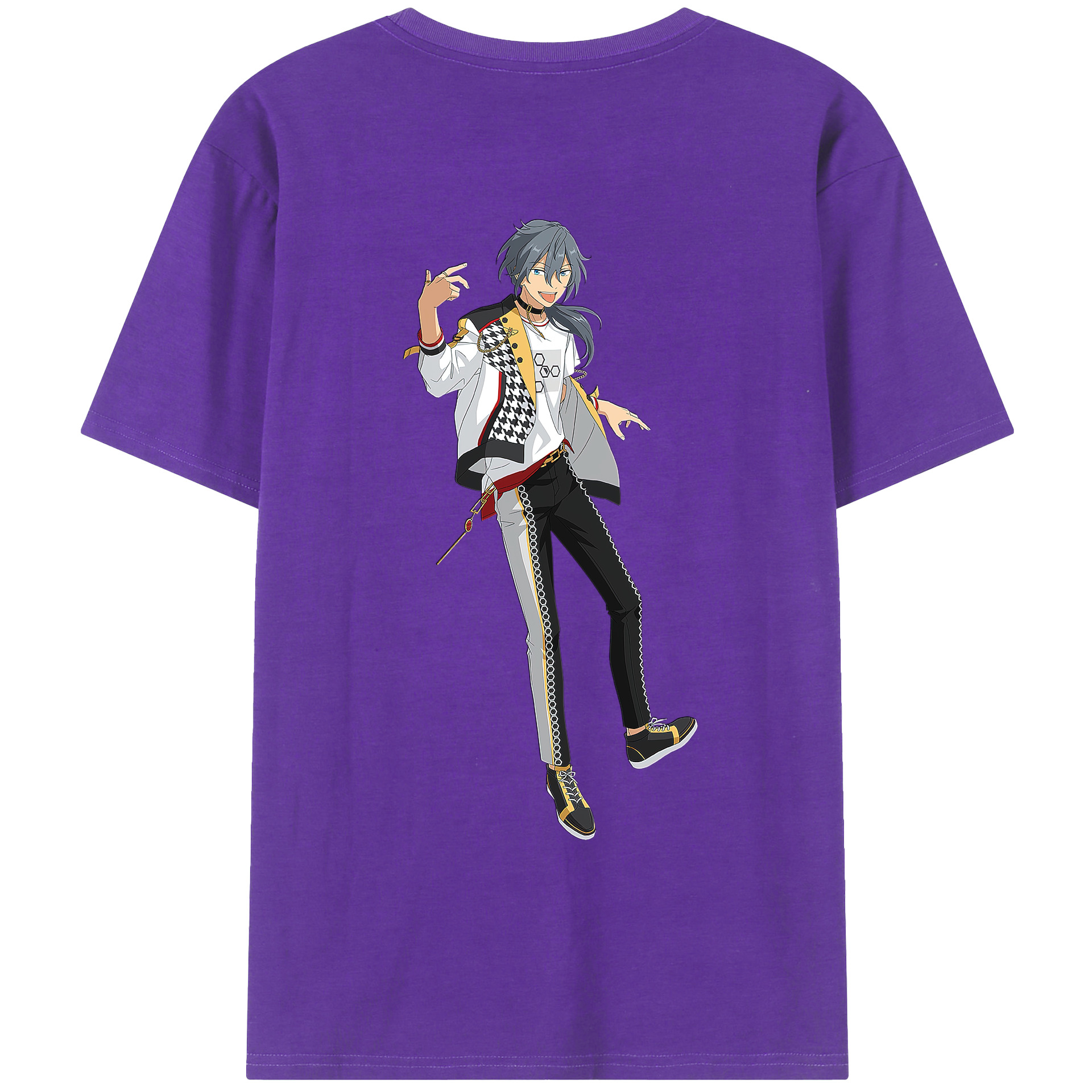 （画像用） あんさんぶるスターズ! Ensemble Stars 綿100％ メンズ半袖Tシャツ（バックプリント） 通気性