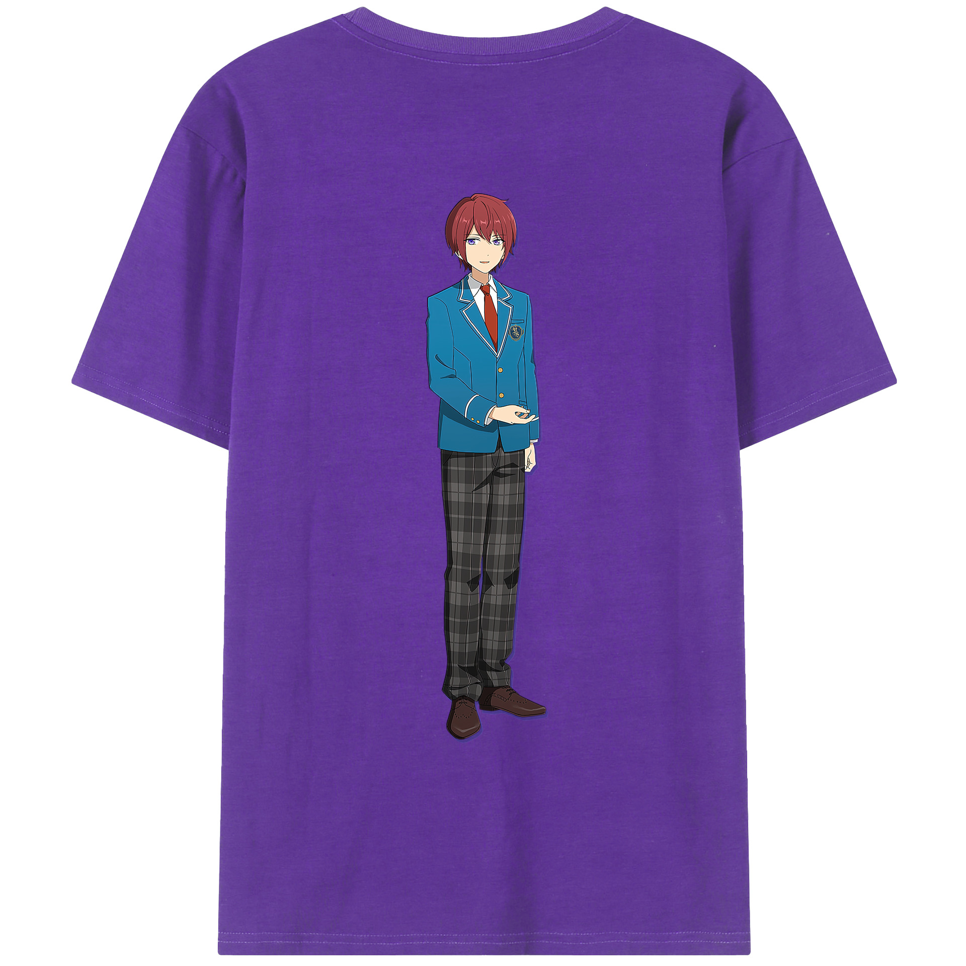 （画像用） あんさんぶるスターズ! Ensemble Stars 綿100％ メンズ半袖Tシャツ（バックプリント） 通気性