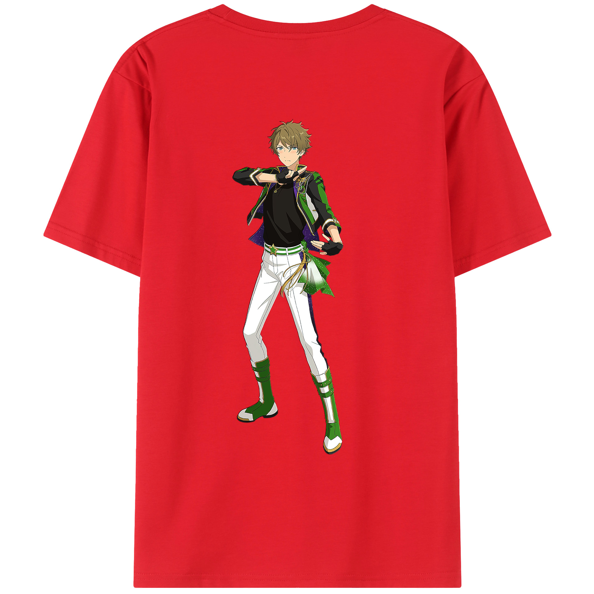 （画像用） あんさんぶるスターズ! Ensemble Stars 綿100％ メンズ半袖Tシャツ（バックプリント） 通気性
