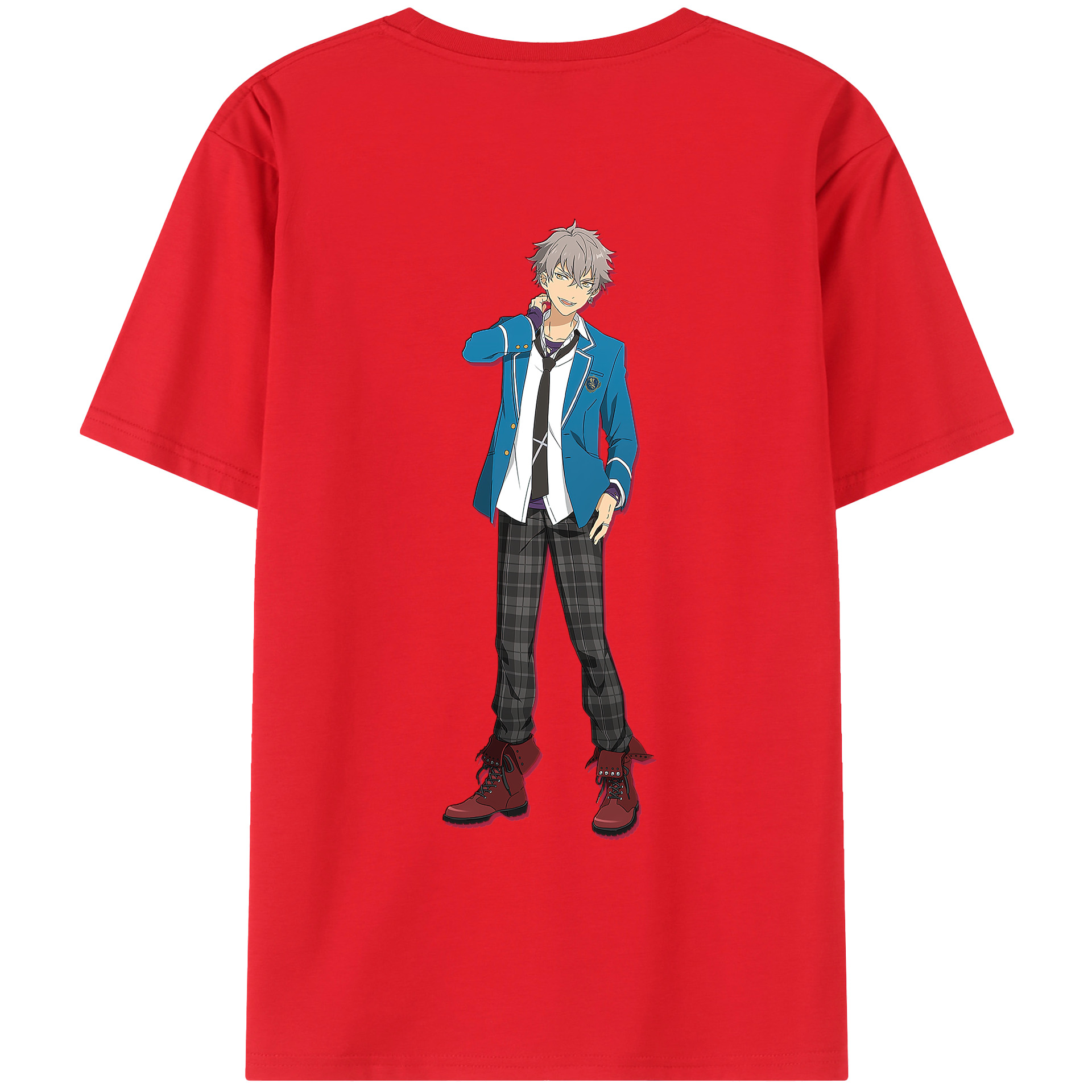 （画像用） あんさんぶるスターズ! Ensemble Stars 綿100％ メンズ半袖Tシャツ（バックプリント） 通気性