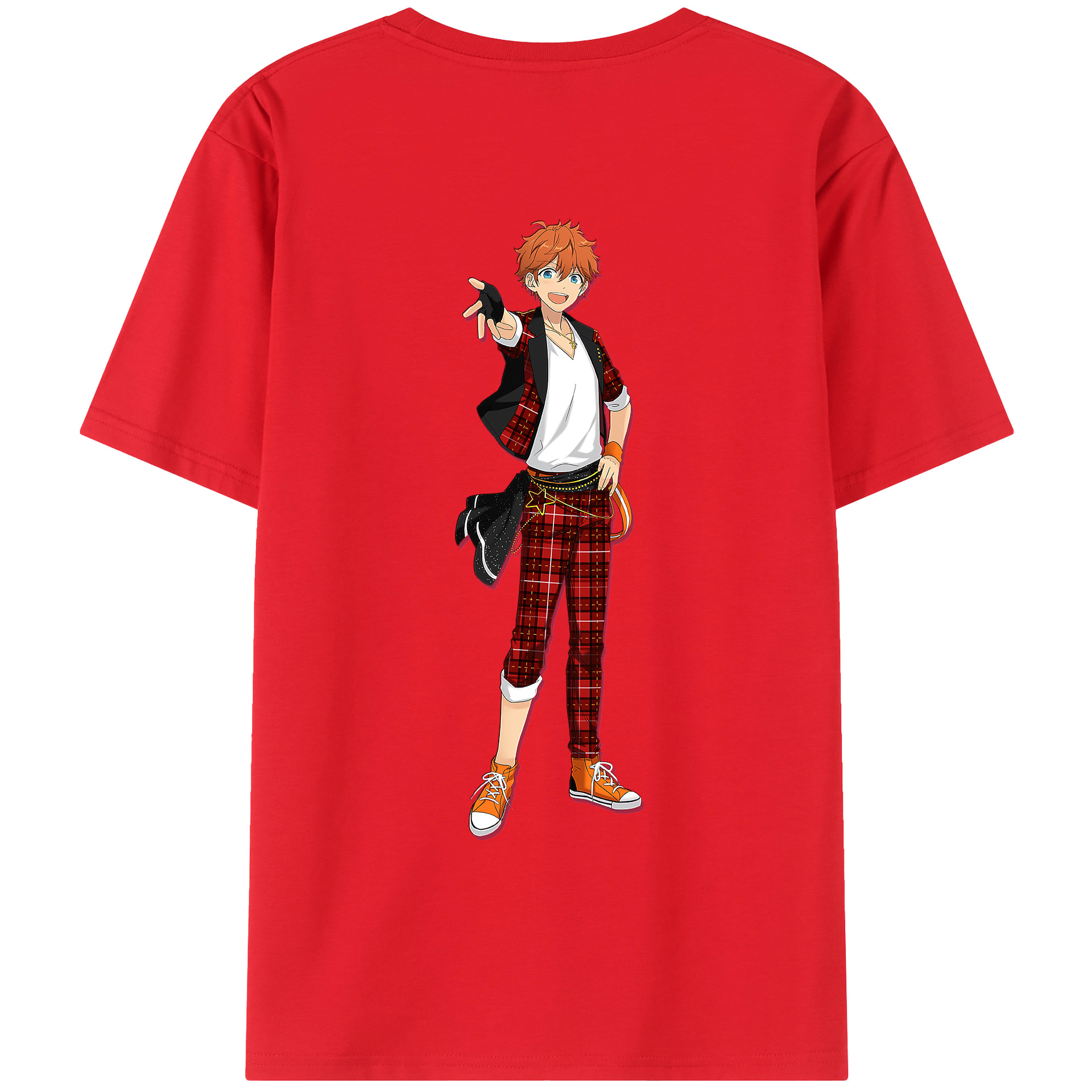 （画像用） あんさんぶるスターズ! Ensemble Stars 綿100％ メンズ半袖Tシャツ（バックプリント） 通気性