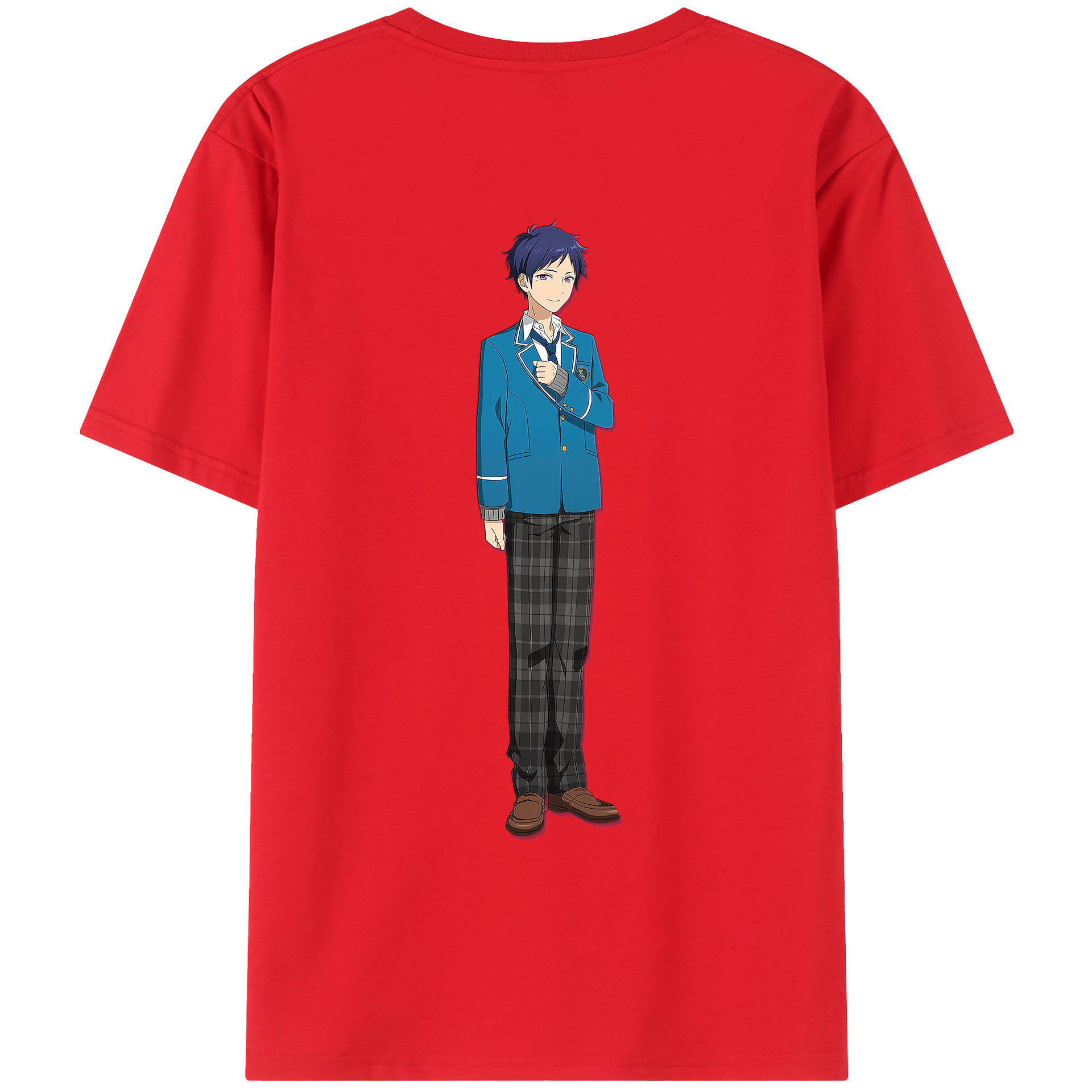 （画像用） あんさんぶるスターズ! Ensemble Stars 綿100％ メンズ半袖Tシャツ（バックプリント） 通気性