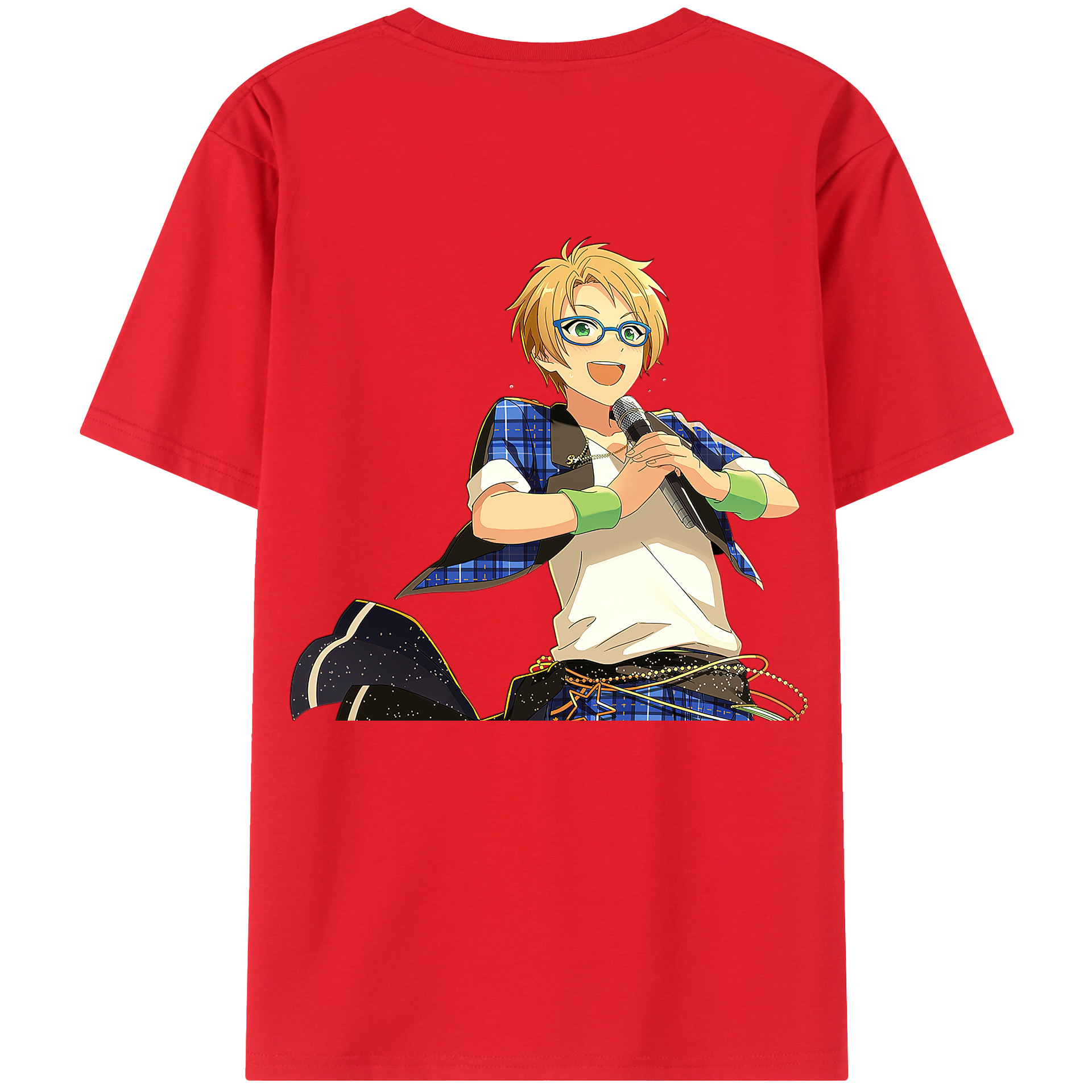 （画像用） あんさんぶるスターズ! Ensemble Stars 綿100％ メンズ半袖Tシャツ（バックプリント） 通気性