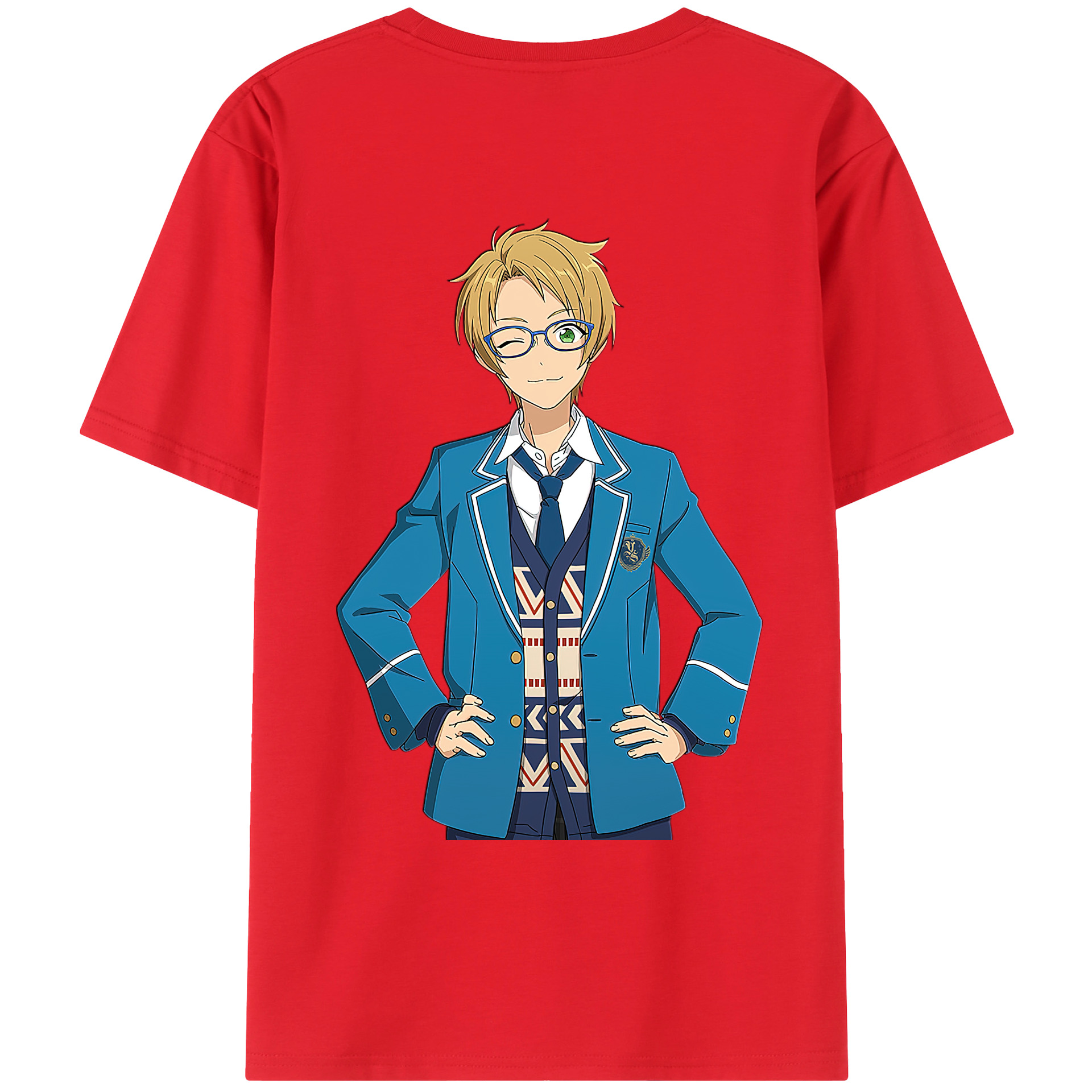 （画像用） あんさんぶるスターズ! Ensemble Stars 綿100％ メンズ半袖Tシャツ（バックプリント） 通気性