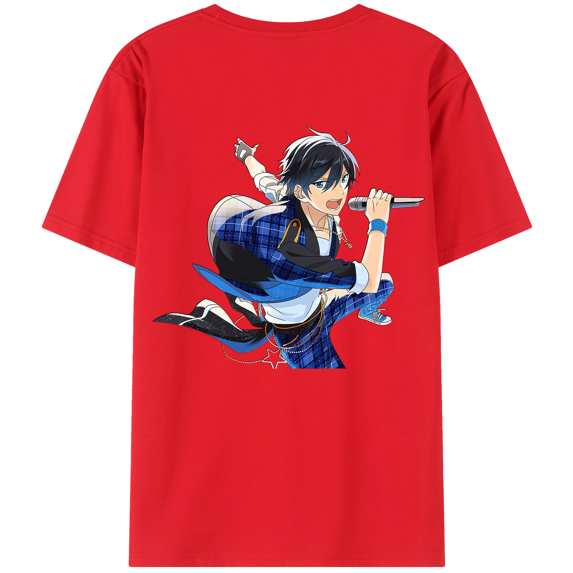 （画像用） あんさんぶるスターズ! Ensemble Stars 綿100％ メンズ半袖Tシャツ（バックプリント） 通気性