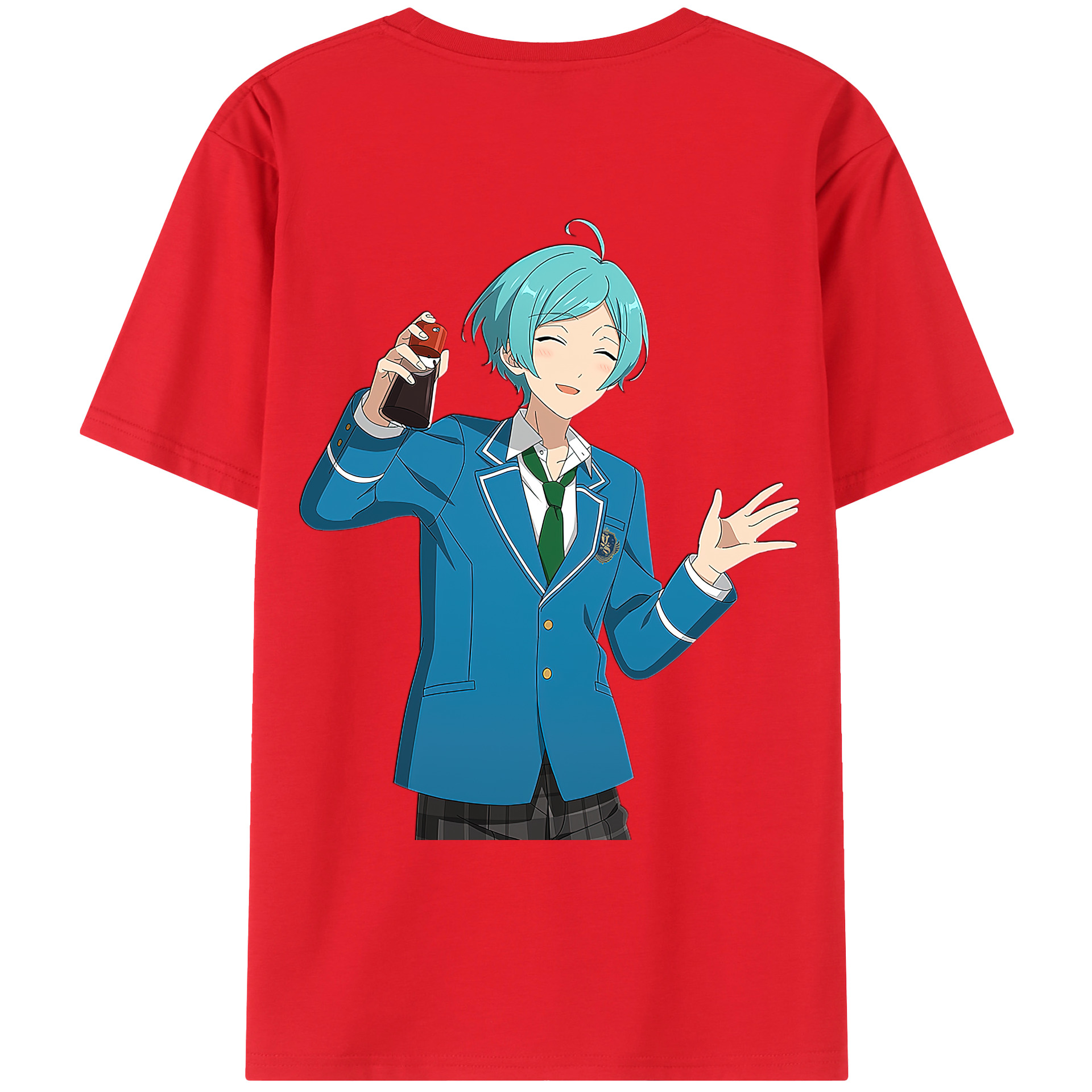 （画像用） あんさんぶるスターズ! Ensemble Stars 綿100％ メンズ半袖Tシャツ（バックプリント） 通気性